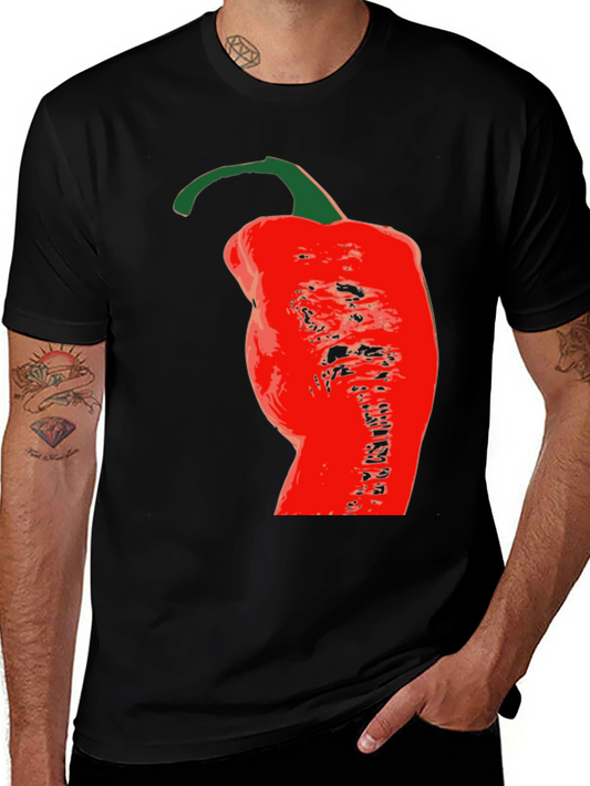 Red Hot Chili Pepper Graphic Tee - Black Cotton T-Shirt