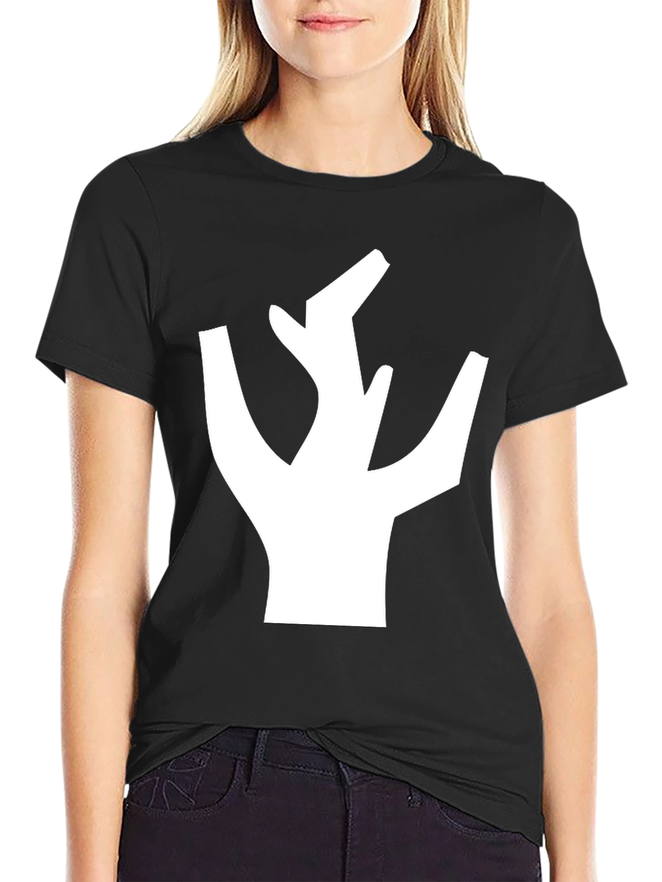Abstract Tree Graphic Tee - Modern Black T-Shirt