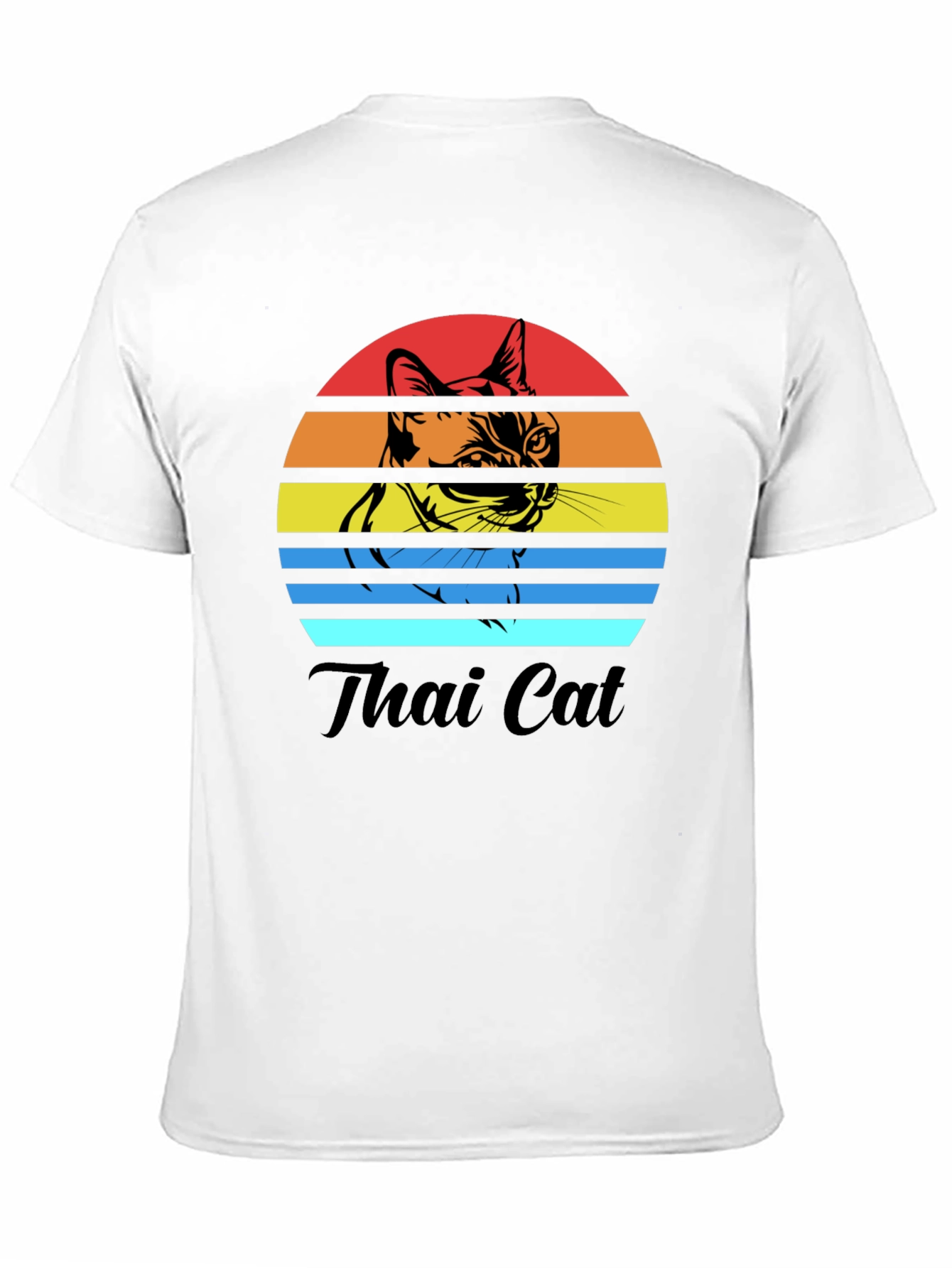 Thai Cat Sunset T-Shirt - Retro Style