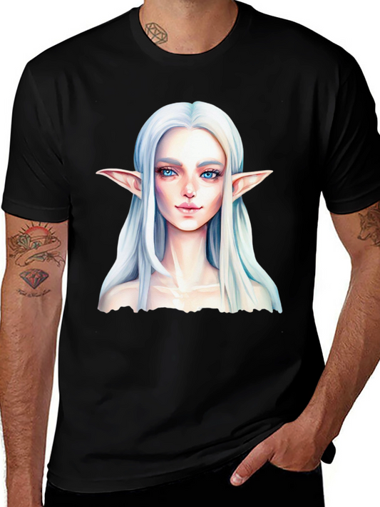 Elf Portrait Black T-Shirt