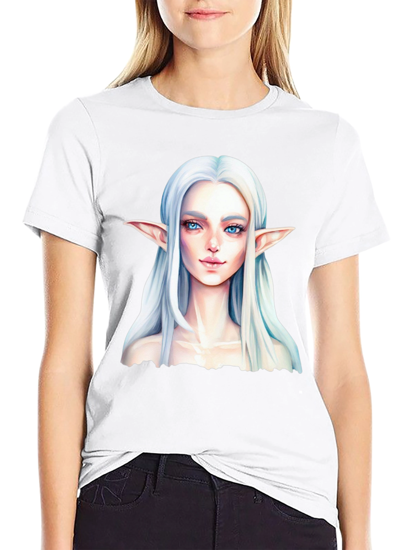 Elf Portrait Black T-Shirt