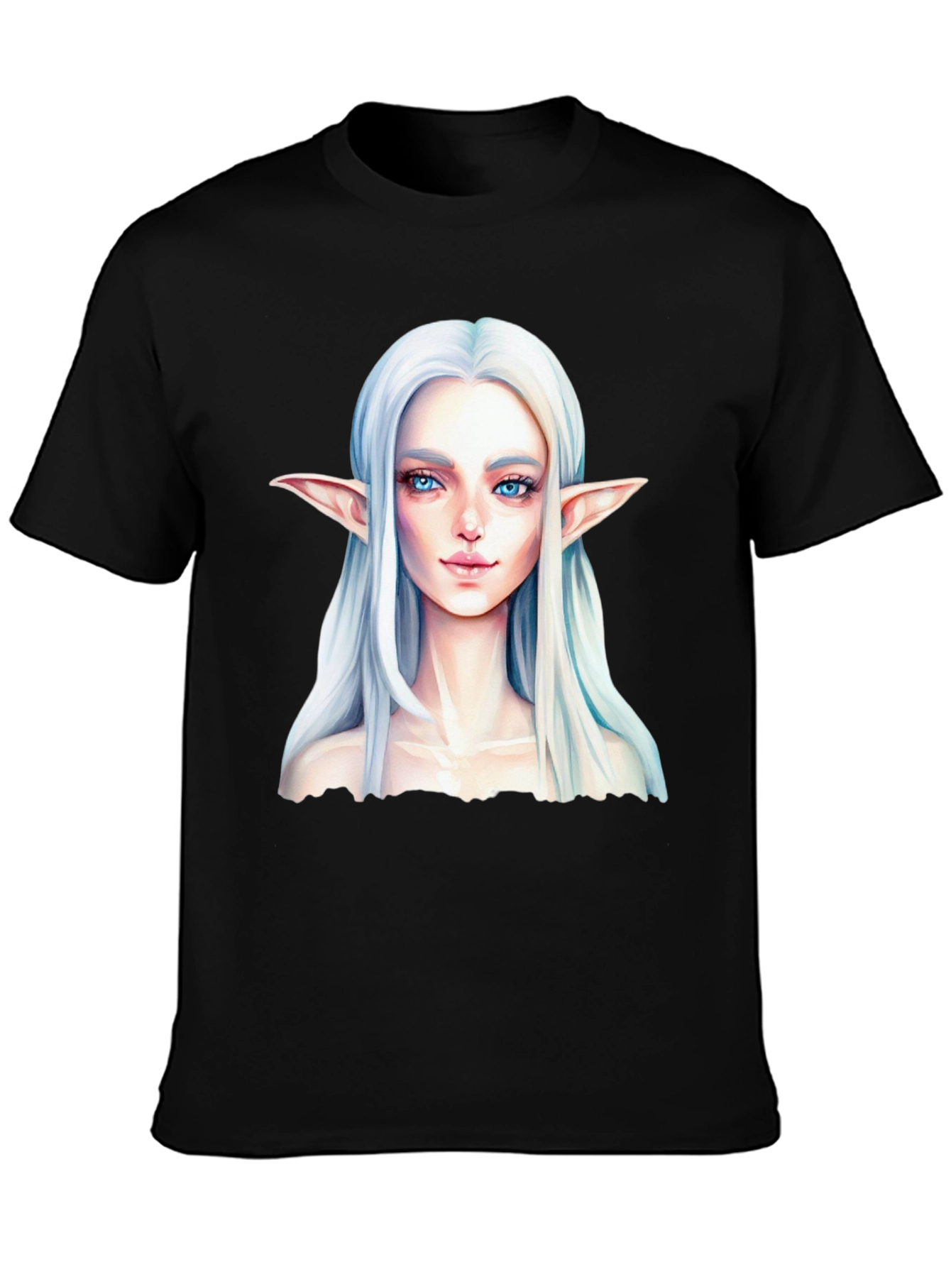 Elf Portrait Black T-Shirt