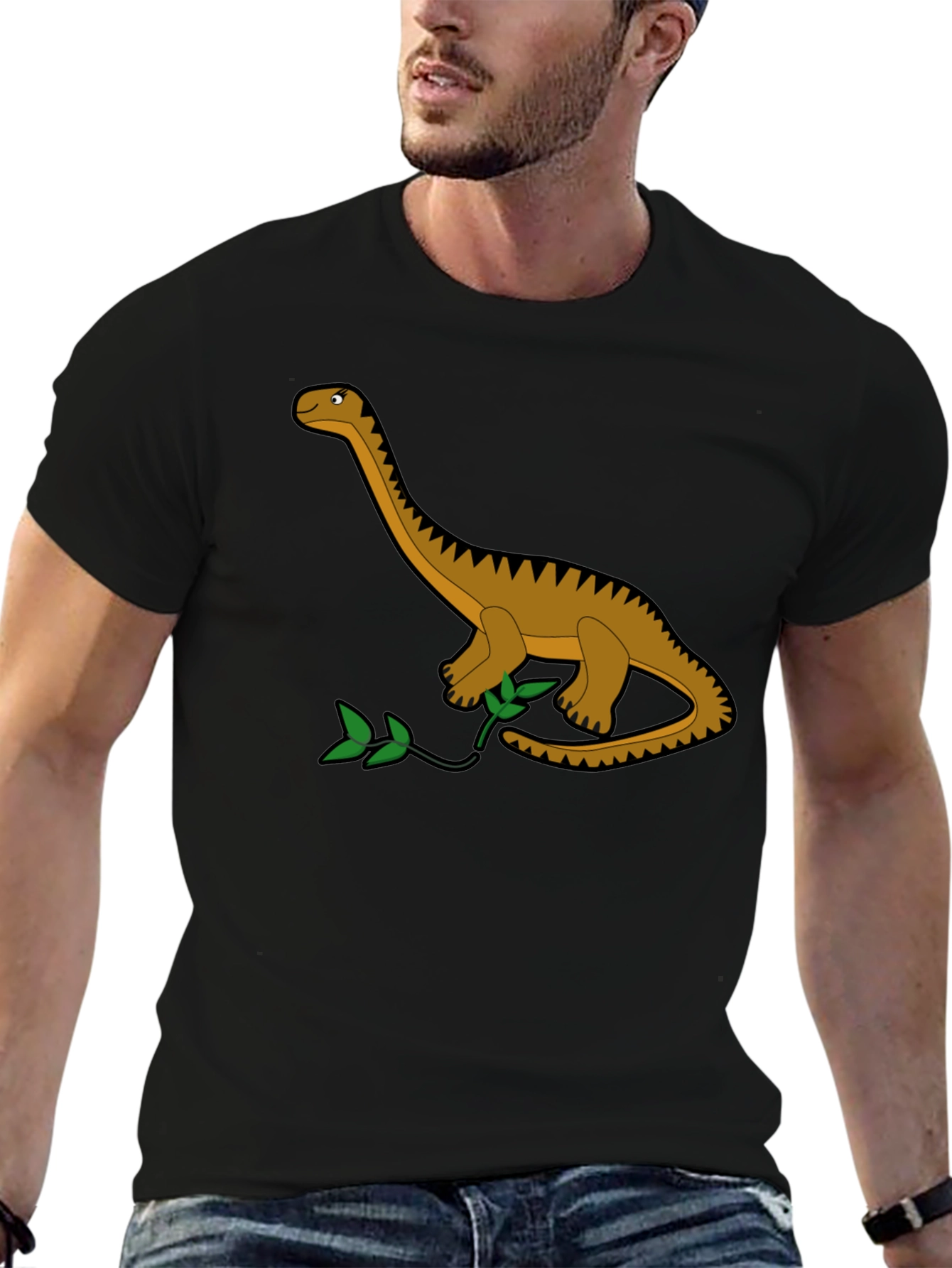 Dino Graphic Tee - Black Cotton T-Shirt