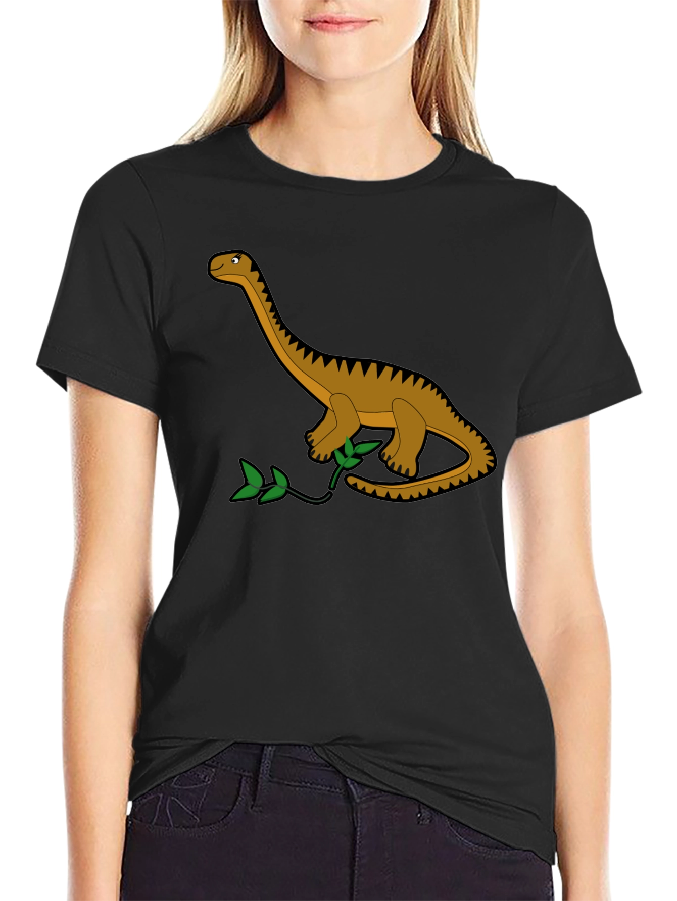 Dino Graphic Tee - Black Cotton T-Shirt