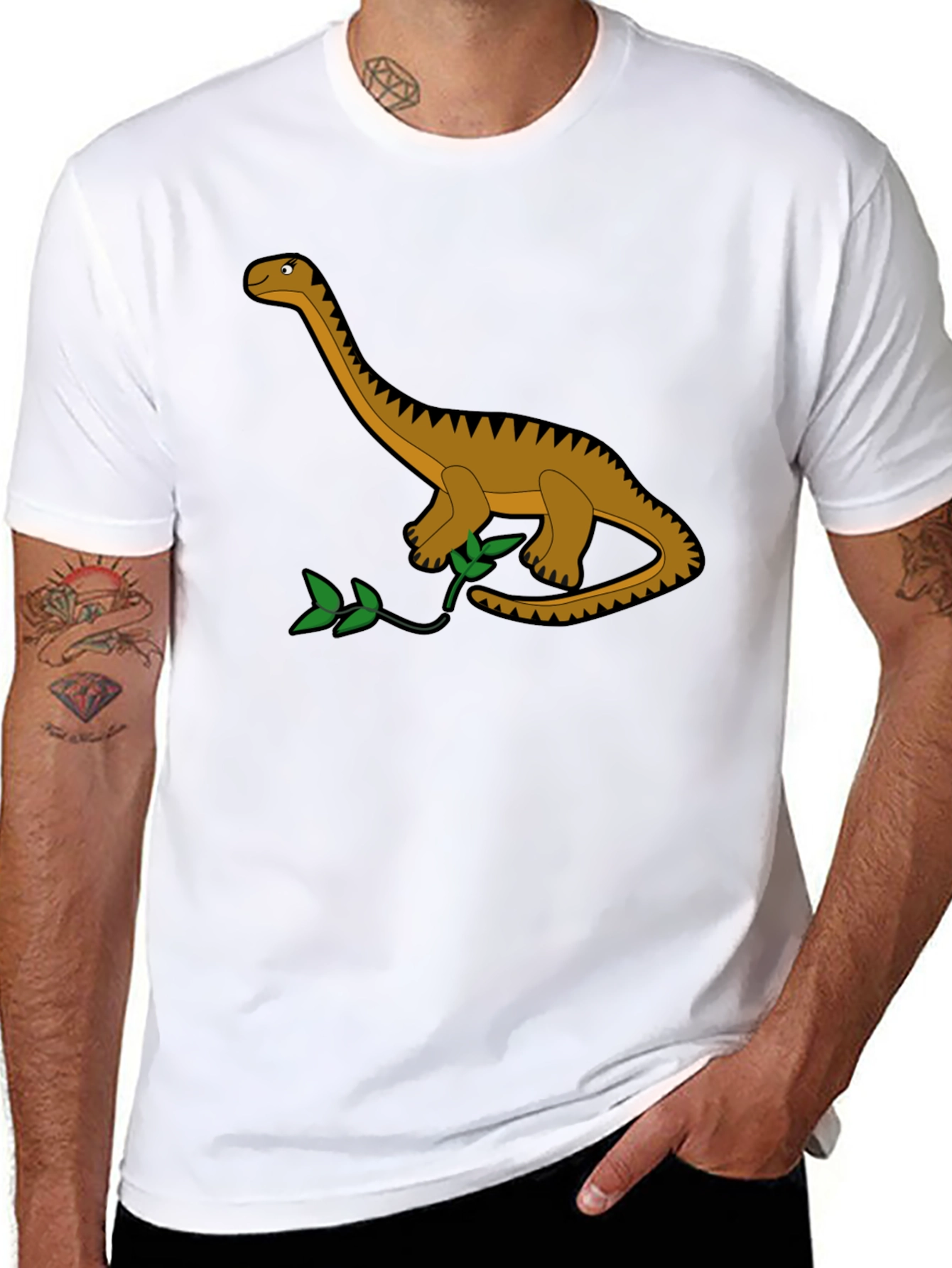 Dino Graphic Tee - Black Cotton T-Shirt