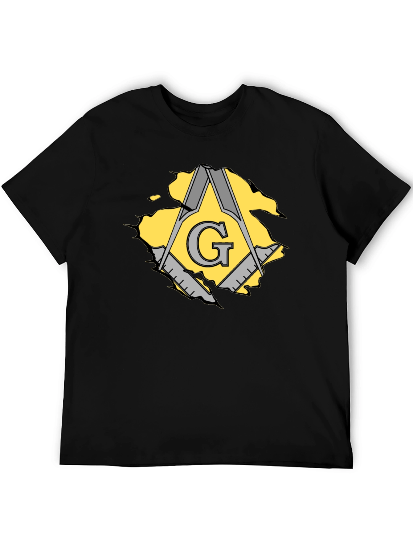 Masonic Square & Compasses Mens Black T-Shirt