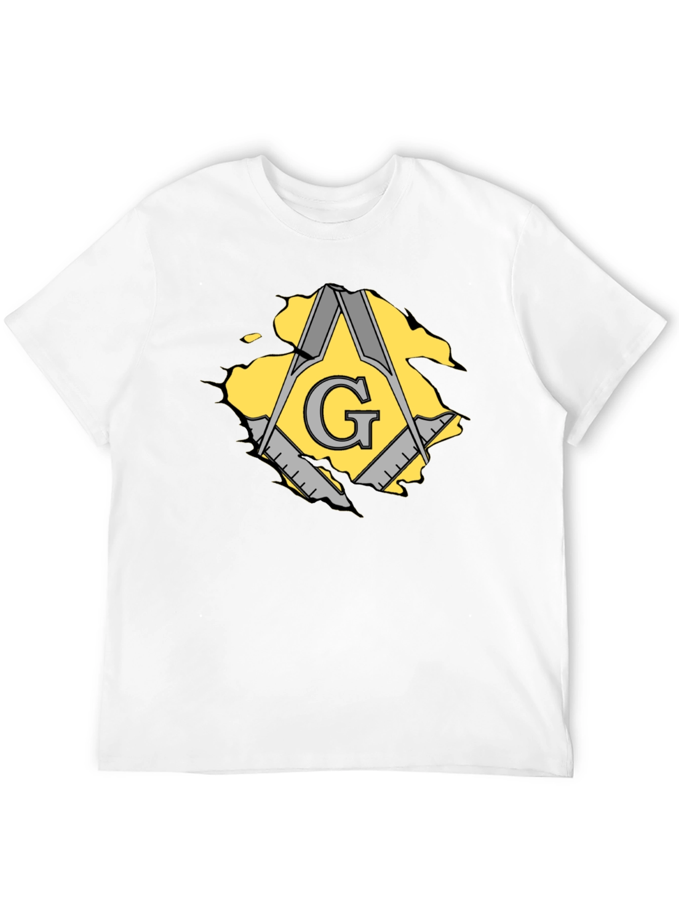 Masonic Square & Compasses Mens Black T-Shirt