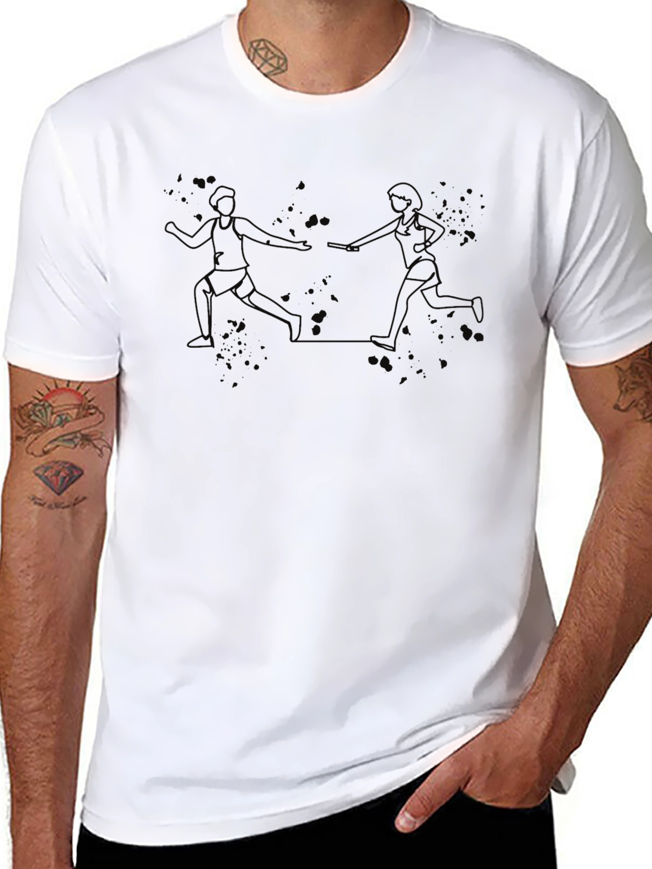 Running Figure Graphic Tee - Black Cotton Blend