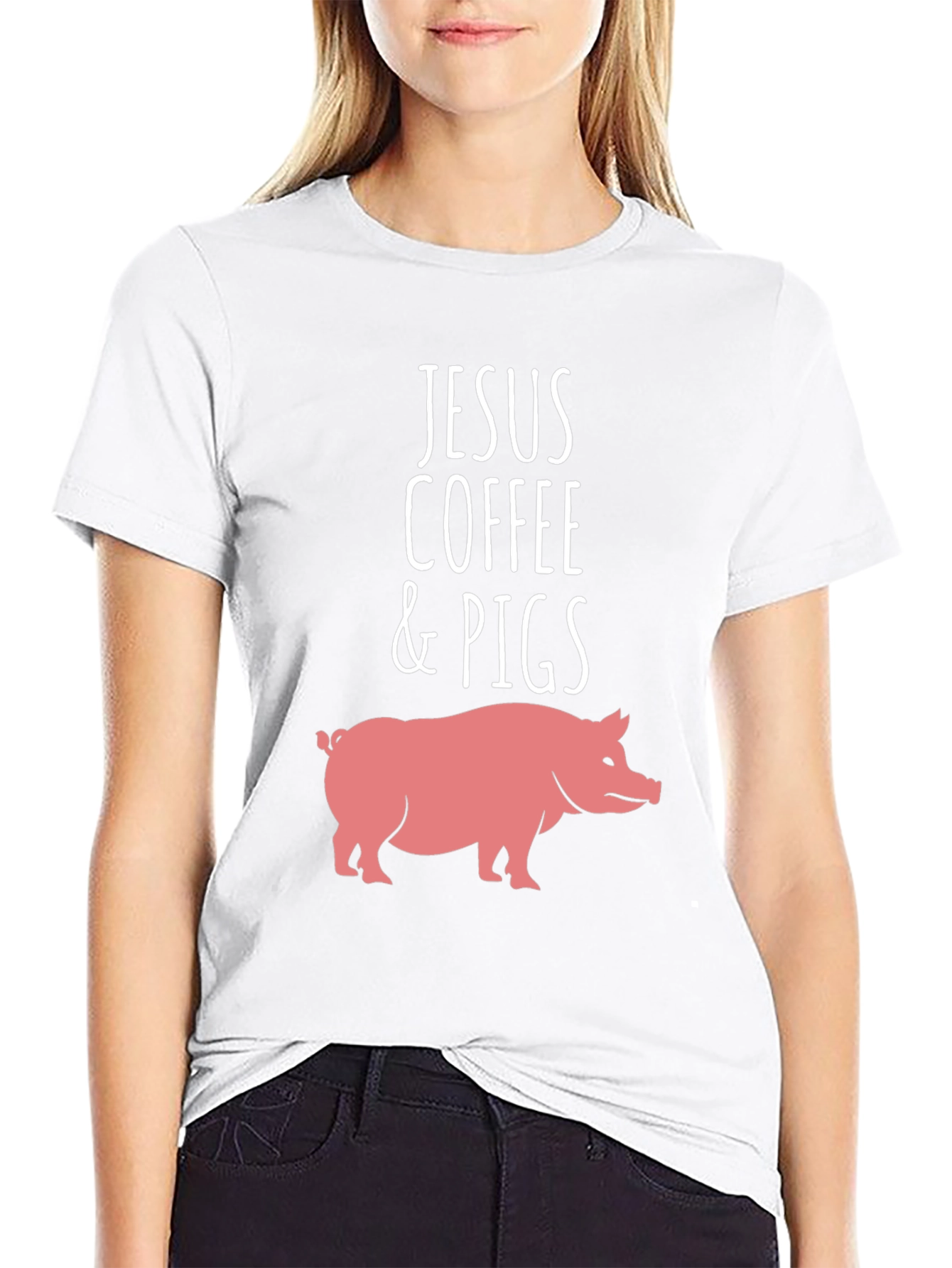 Jesus Coffee & Pigs Graphic Tee