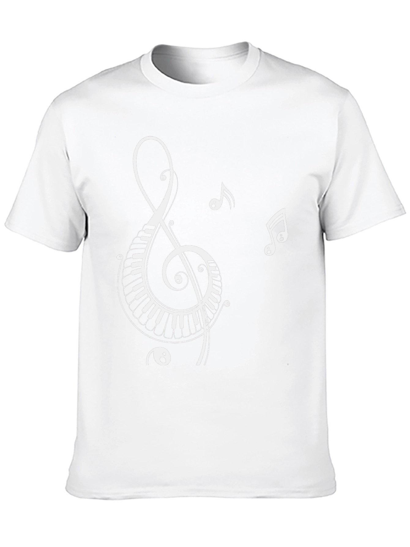 Musical Note Piano Key T-Shirt - Black