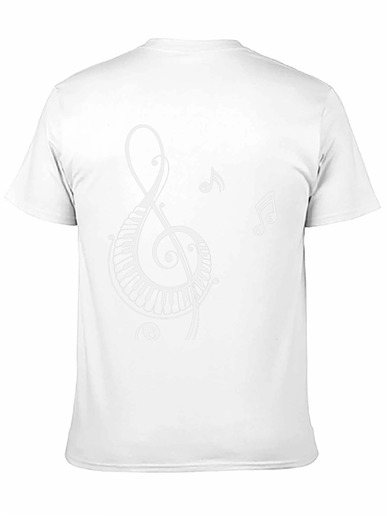 Musical Note Piano Key T-Shirt - Black