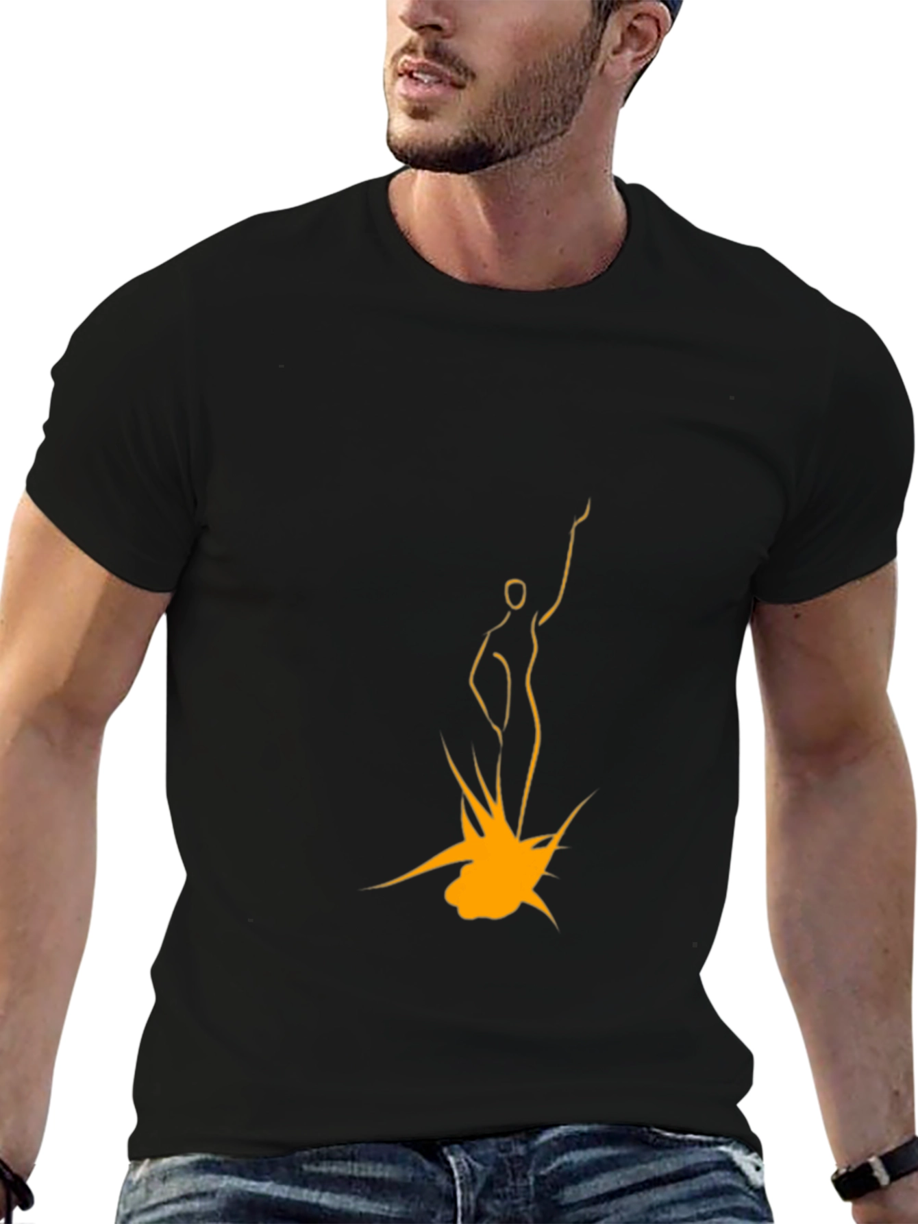Modern Art Graphic T-Shirt - Black