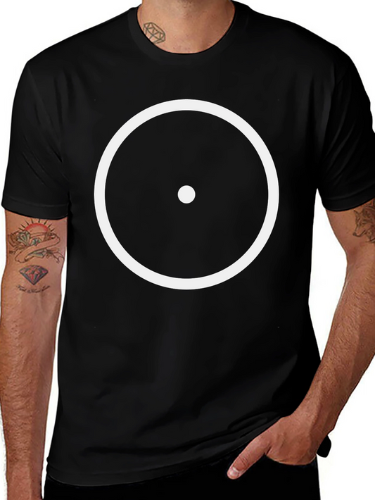 Minimalist Circle Dot Graphic Tee - Casual Comfort