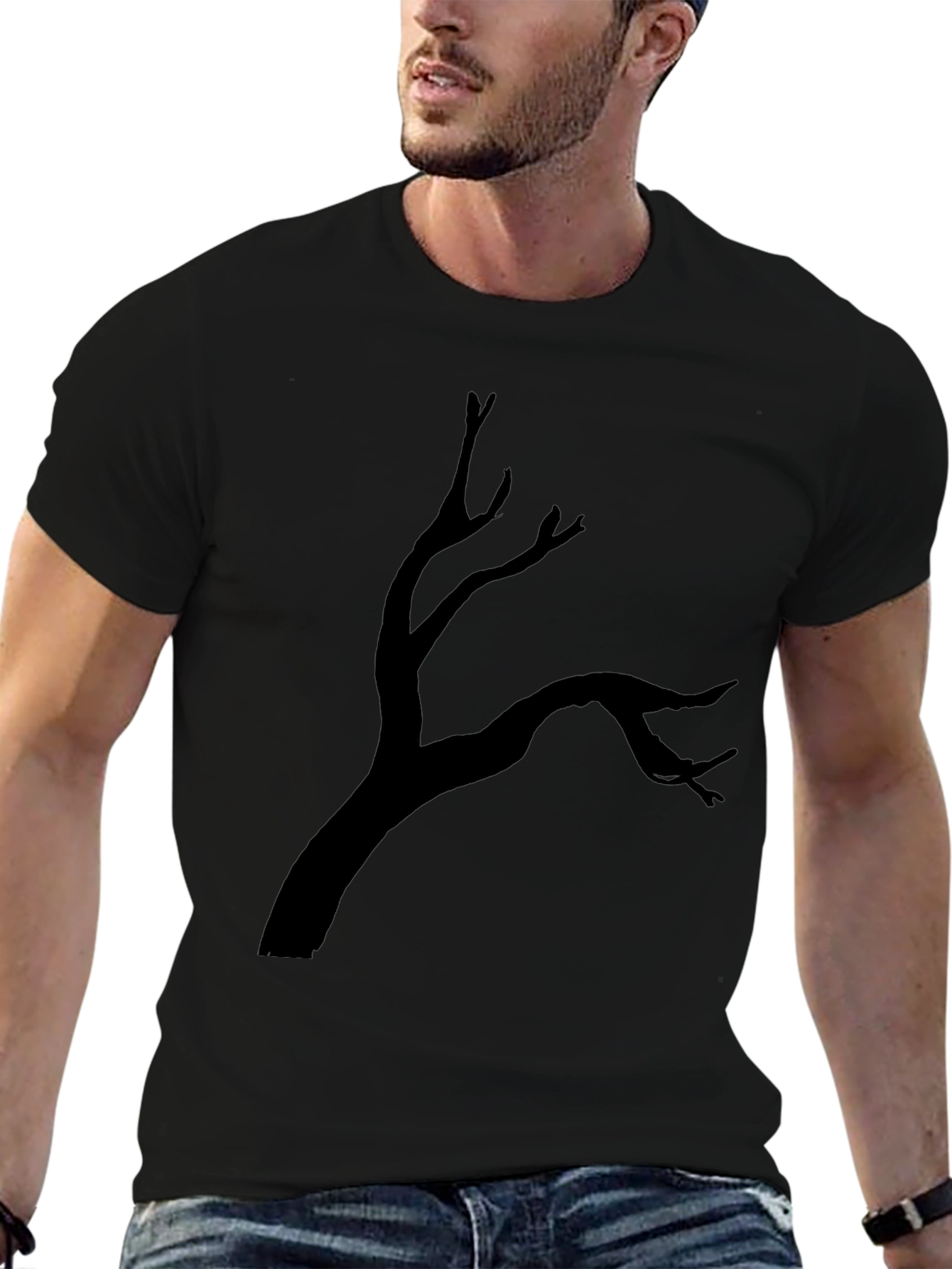 Spooky Tree Graphic Black T-Shirt