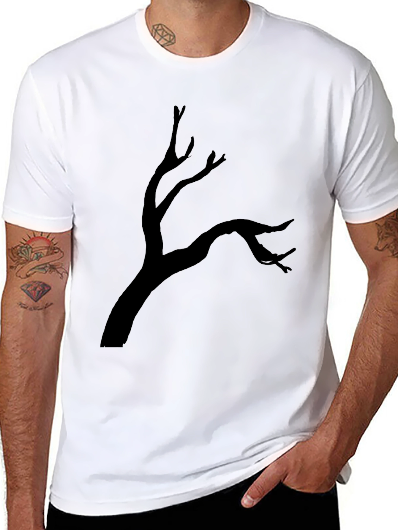 Spooky Tree Graphic Black T-Shirt