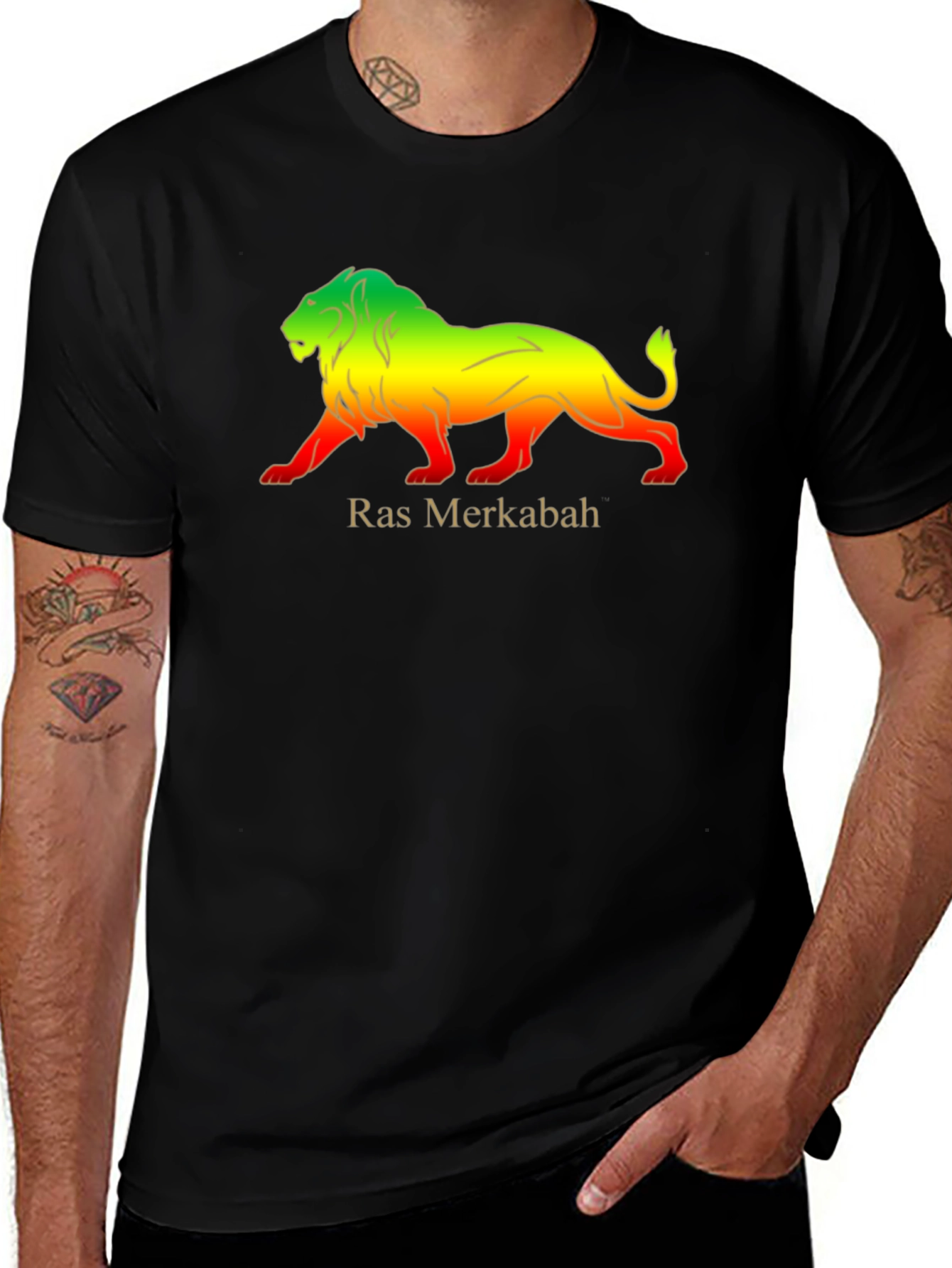 Ras Merkabah Lion Graphic T-Shirt