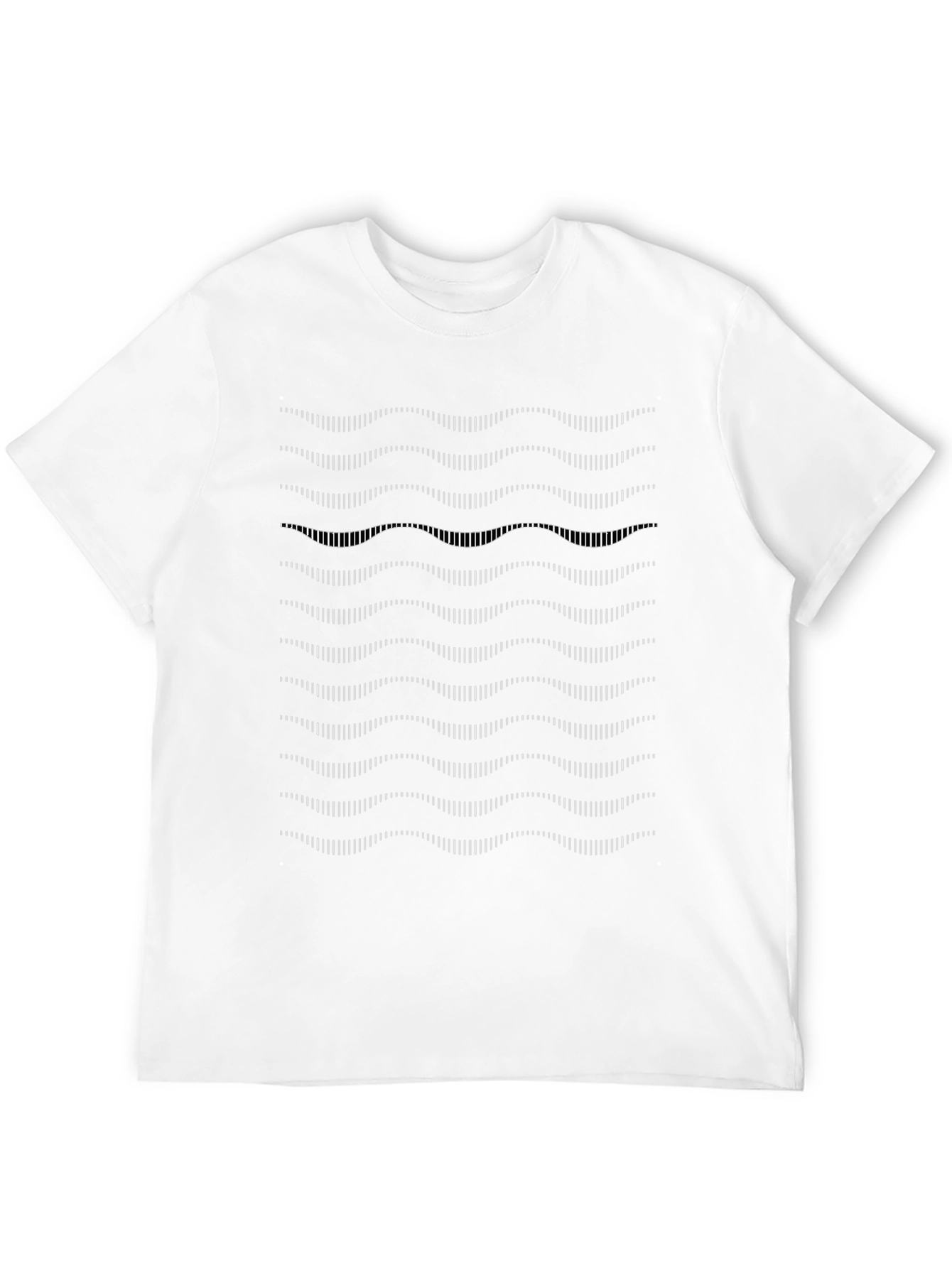 Abstract Wavy Lines Graphic Tee - Black