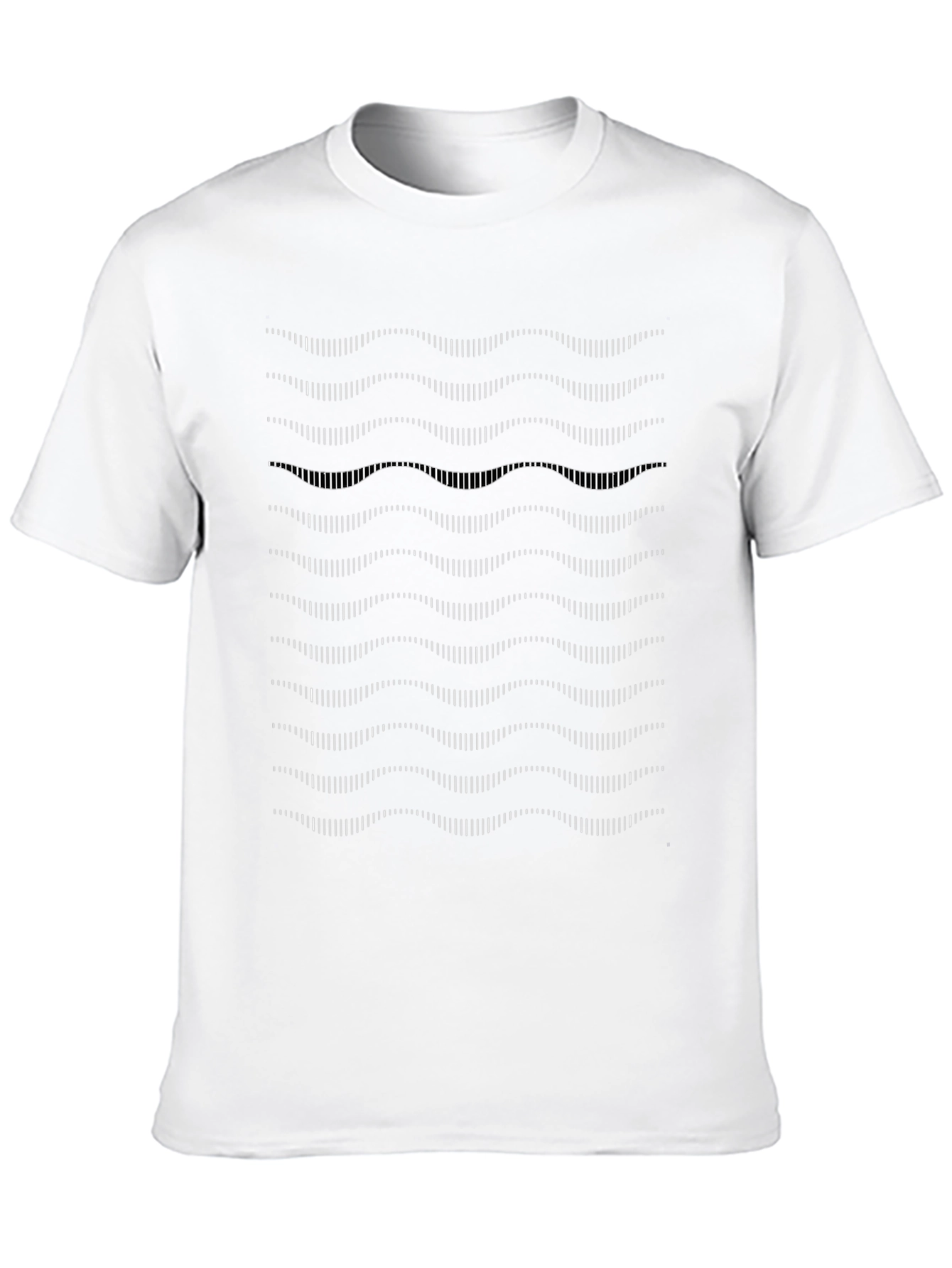 Abstract Wavy Lines Graphic Tee - Black