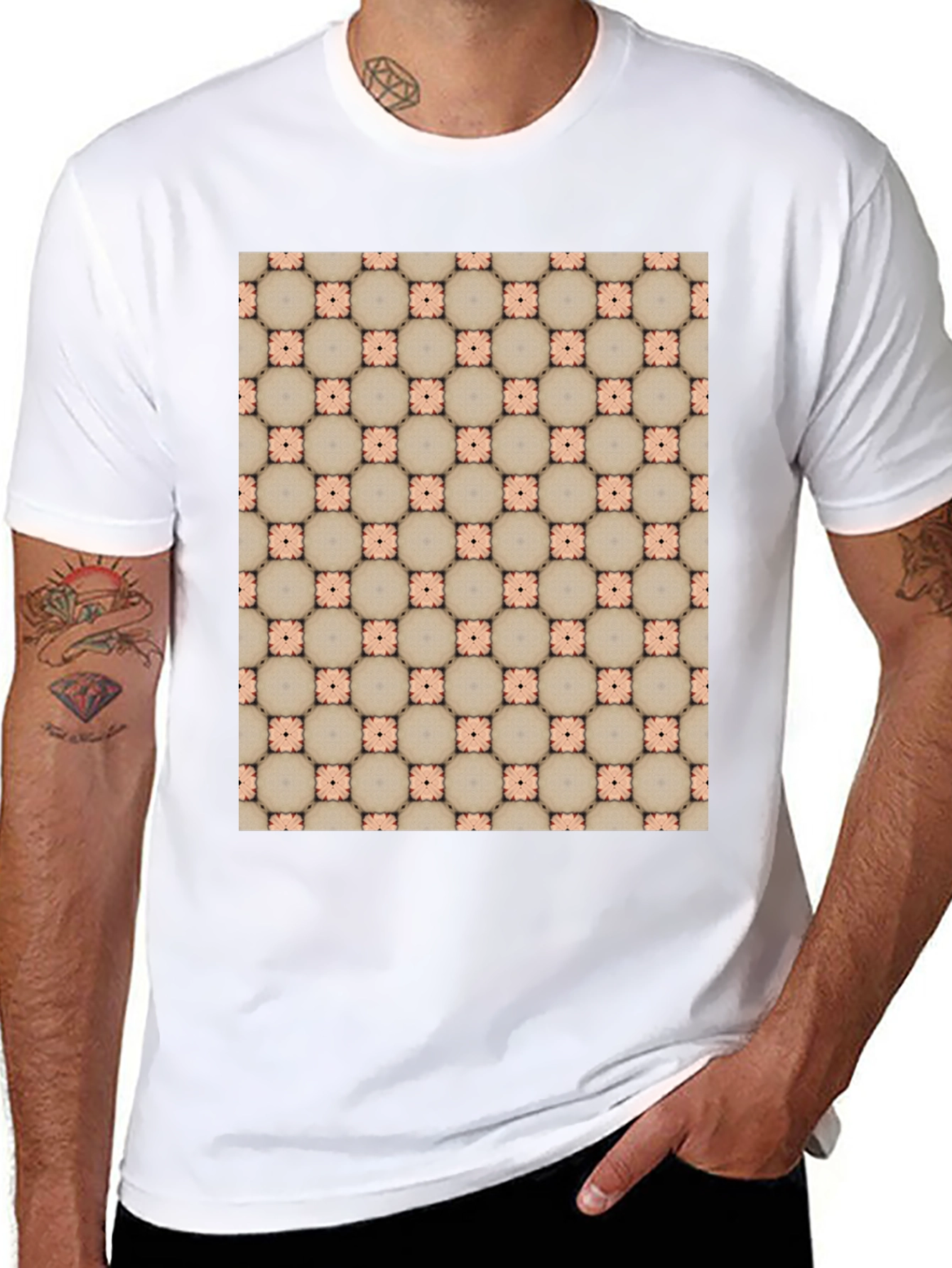 Patterned Black T-Shirt