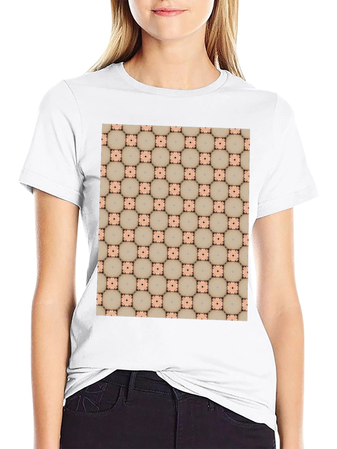 Patterned Black T-Shirt