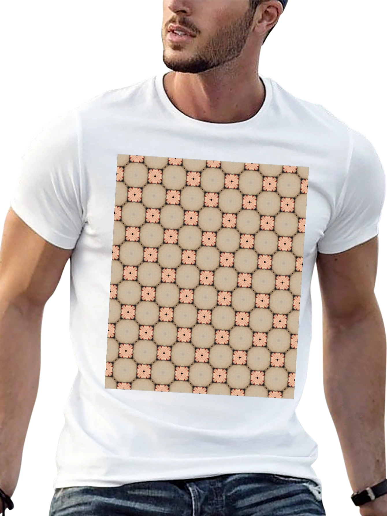 Patterned Black T-Shirt