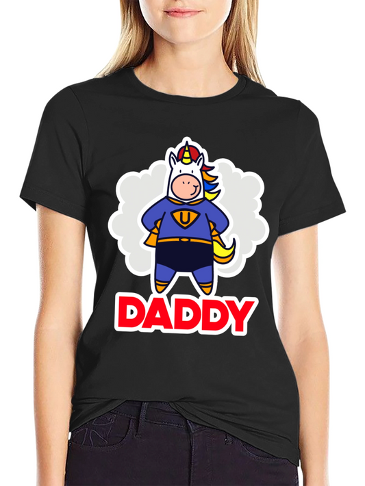Superhero Daddy Unicorn T-Shirt Funny Dad Gift