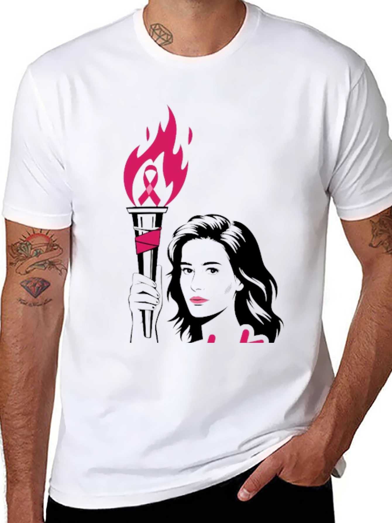 Breast Cancer Awareness Torch T-Shirt