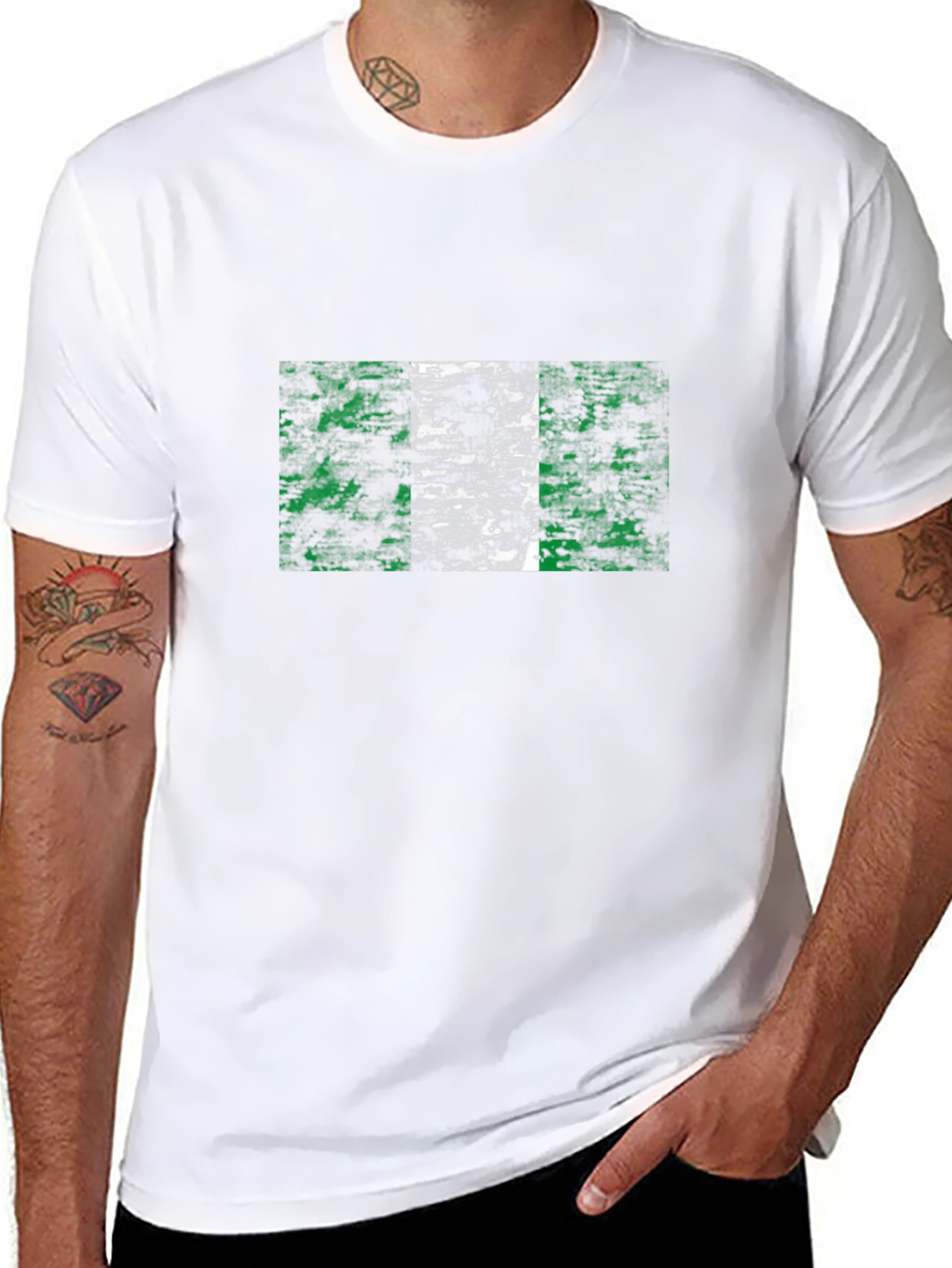 Nigeria Flag Grunge T-Shirt