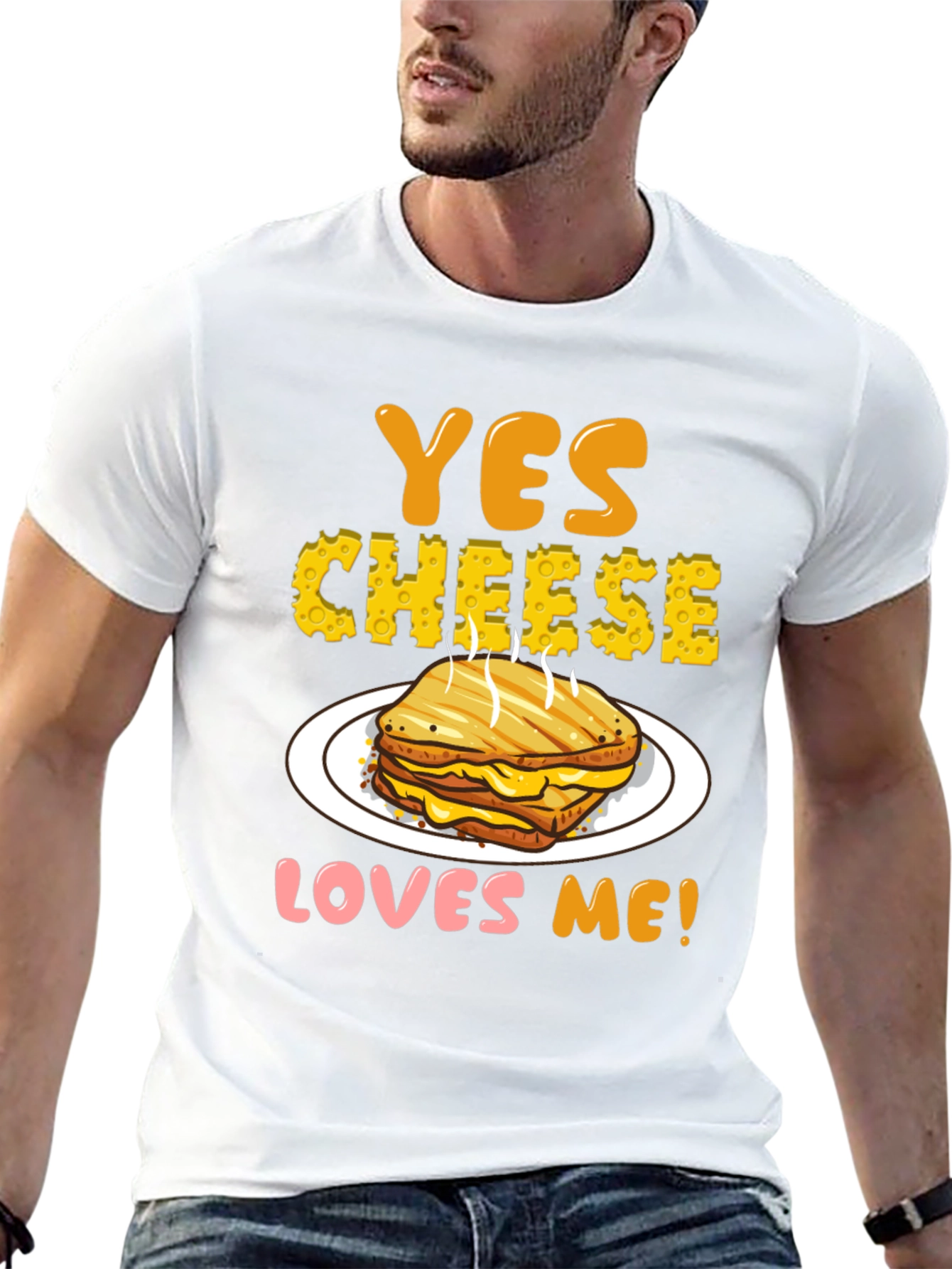 Yes Cheese Loves Me T-Shirt Grilled Cheese Graphic Tee