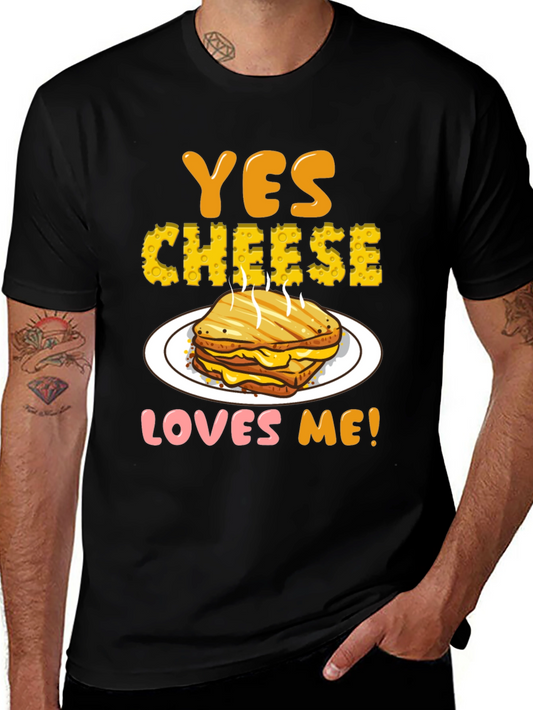 Yes Cheese Loves Me T-Shirt Grilled Cheese Graphic Tee