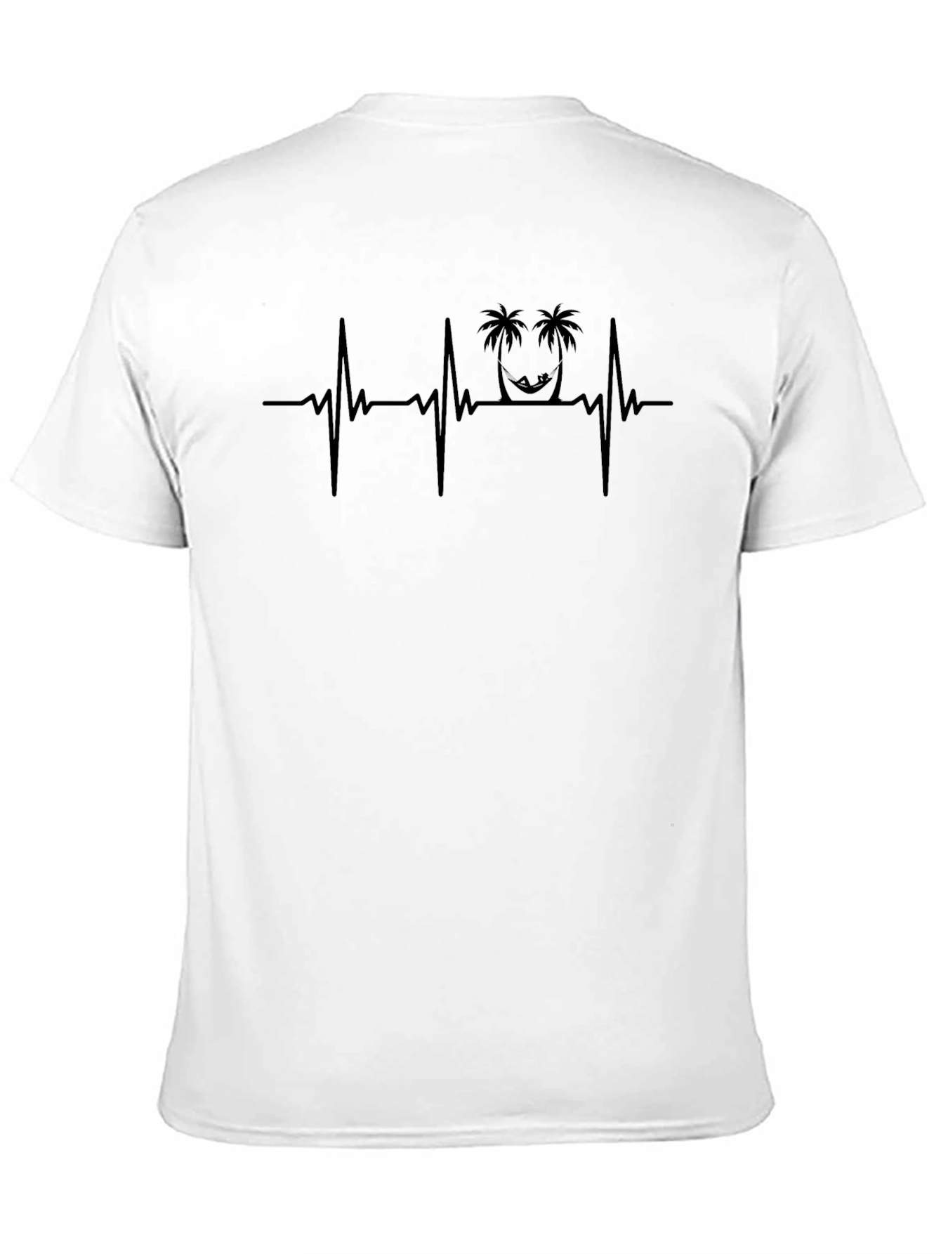 Palm Tree Heartbeat T-Shirt - Black Graphic Tee
