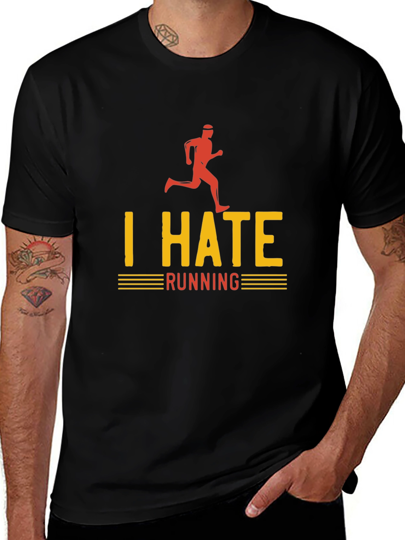 I Hate Running T-Shirt - Funny Anti-Exercise Tee