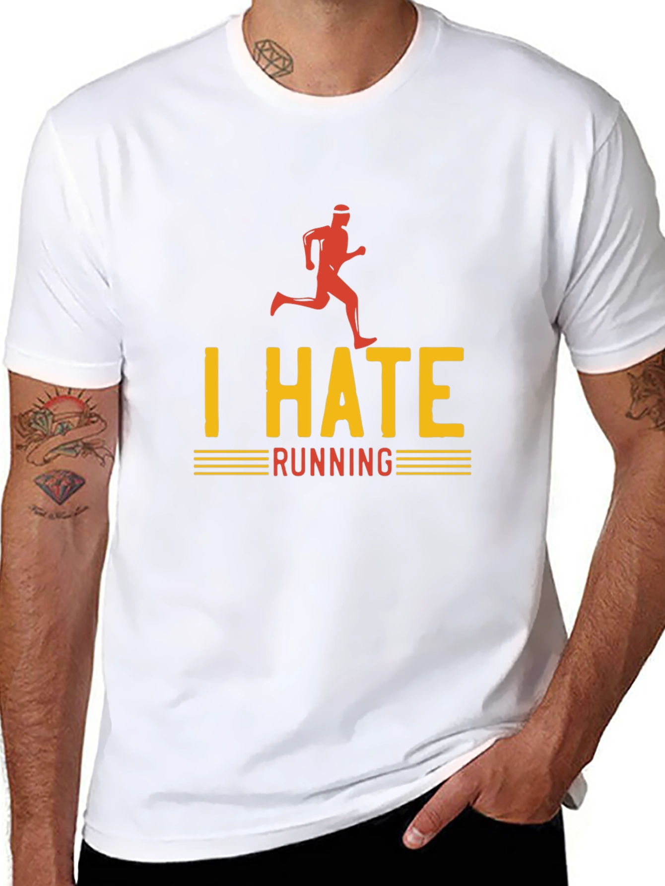 I Hate Running T-Shirt - Funny Anti-Exercise Tee