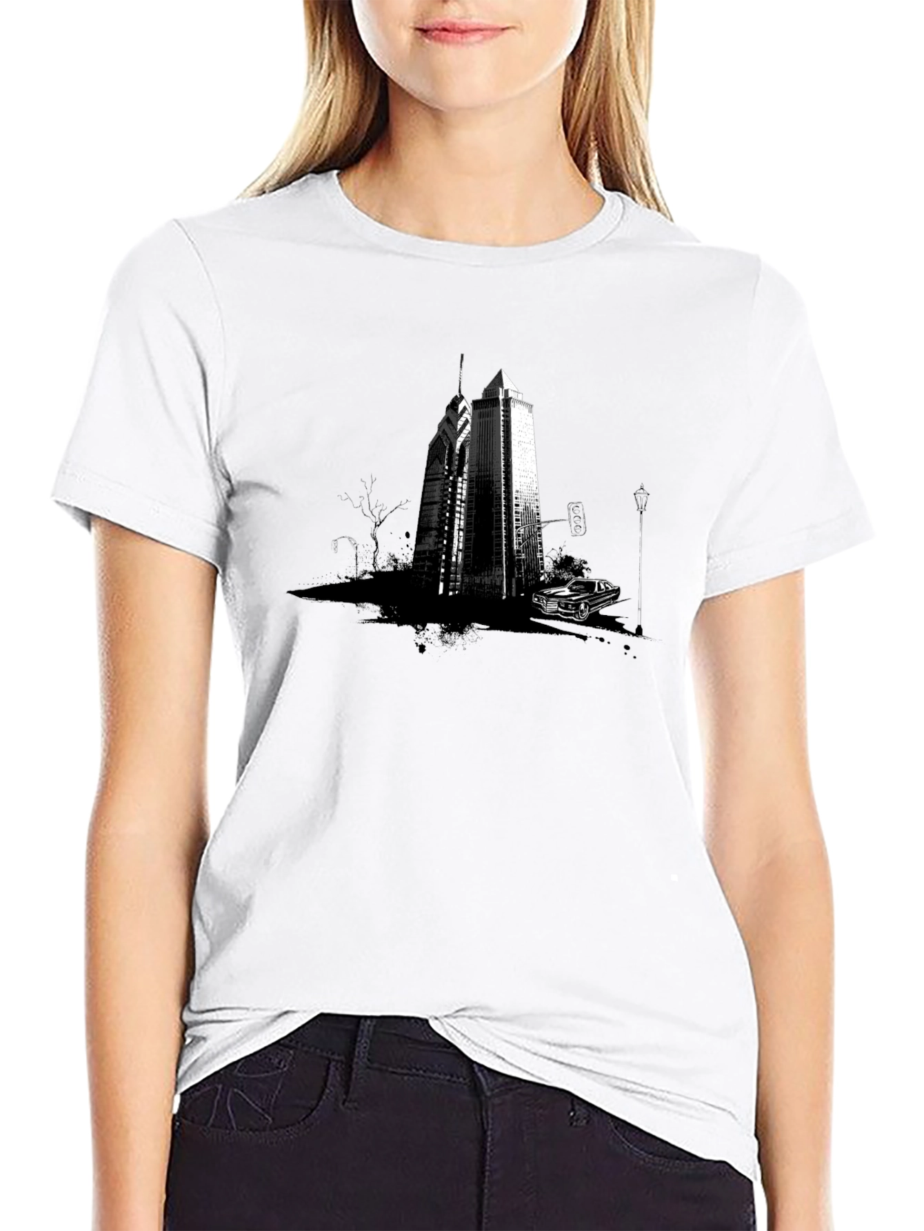 Cityscape Graphic Tee - Modern Streetwear Style