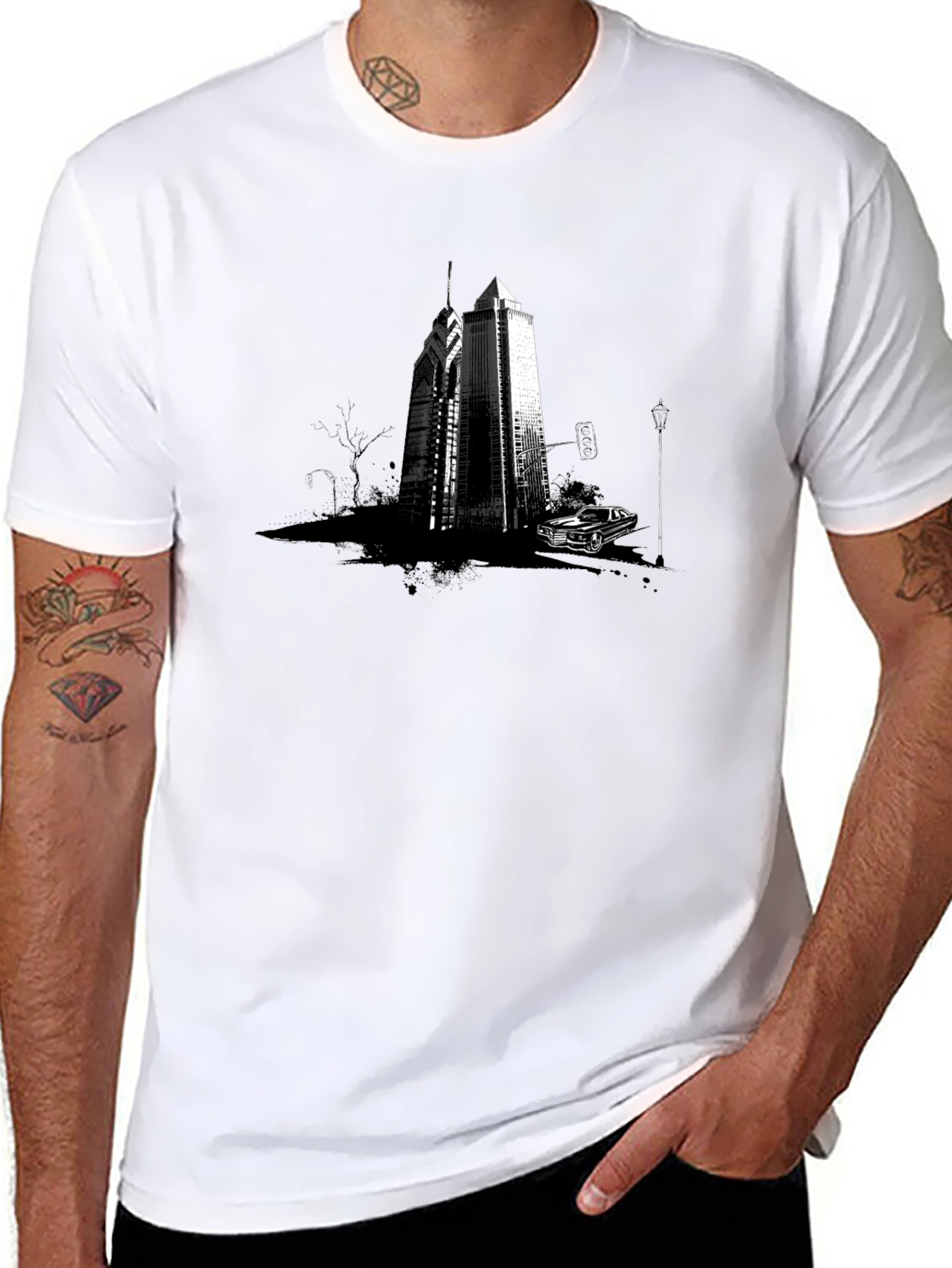 Cityscape Graphic Tee - Modern Streetwear Style