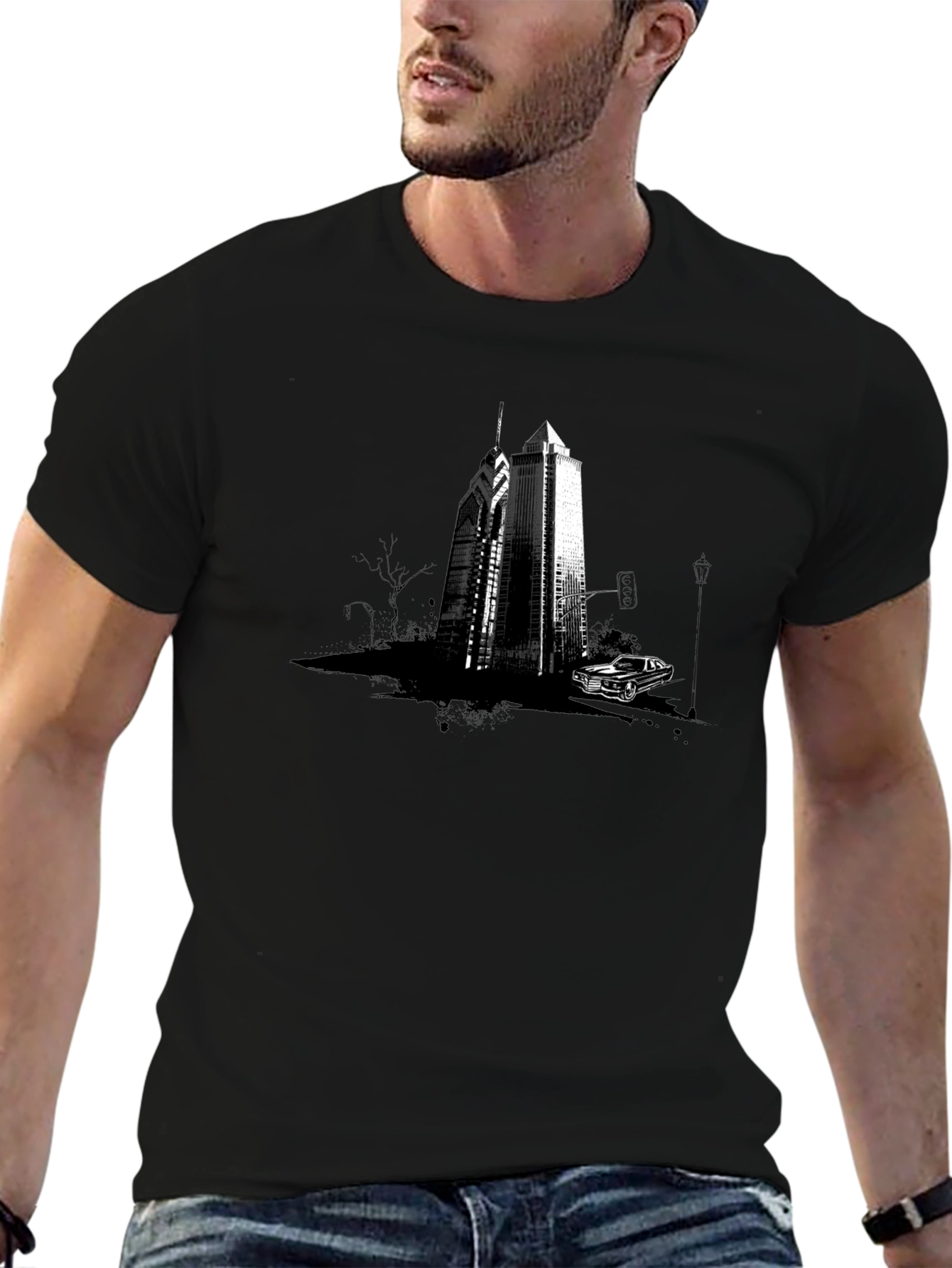 Cityscape Graphic Tee - Modern Streetwear Style