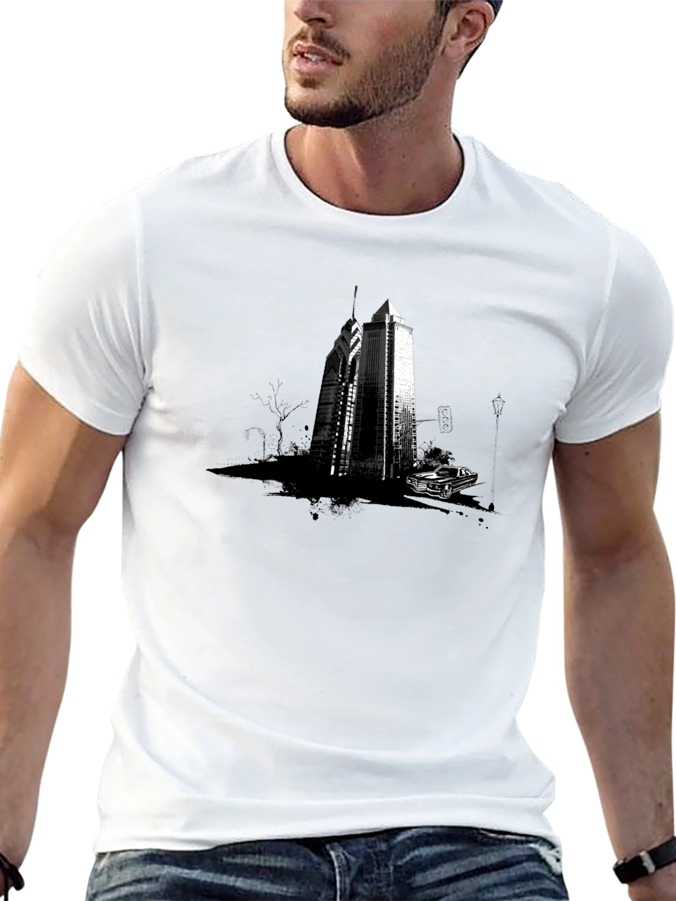 Cityscape Graphic Tee - Modern Streetwear Style