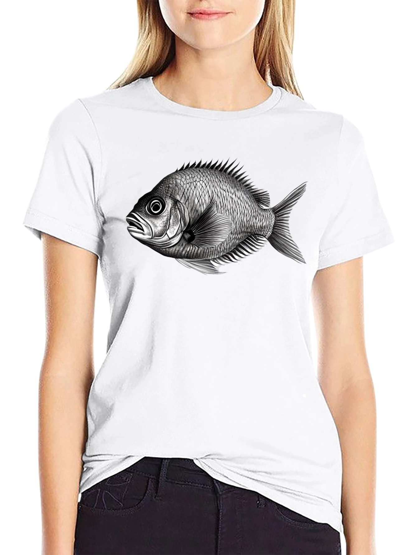 Black Fish Graphic Tee - Unique Print T-Shirt