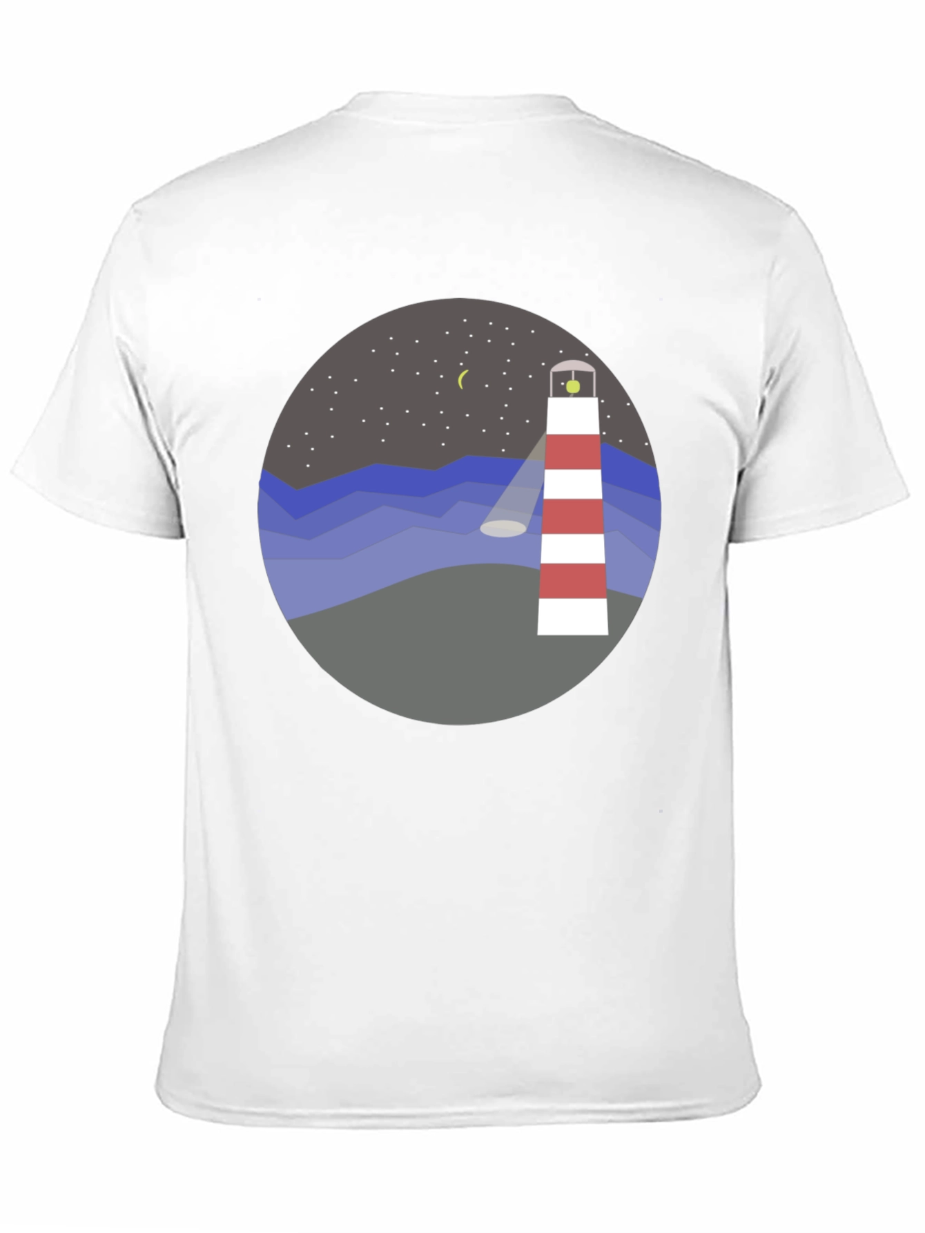 Lighthouse Graphic Tee - Coastal Night Scene Shirt