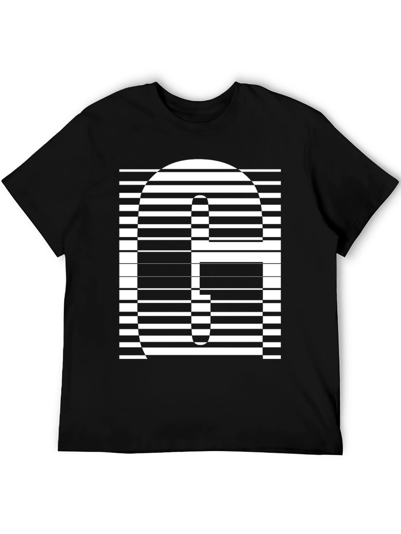 Modern Striped G Graphic Tee - Black
