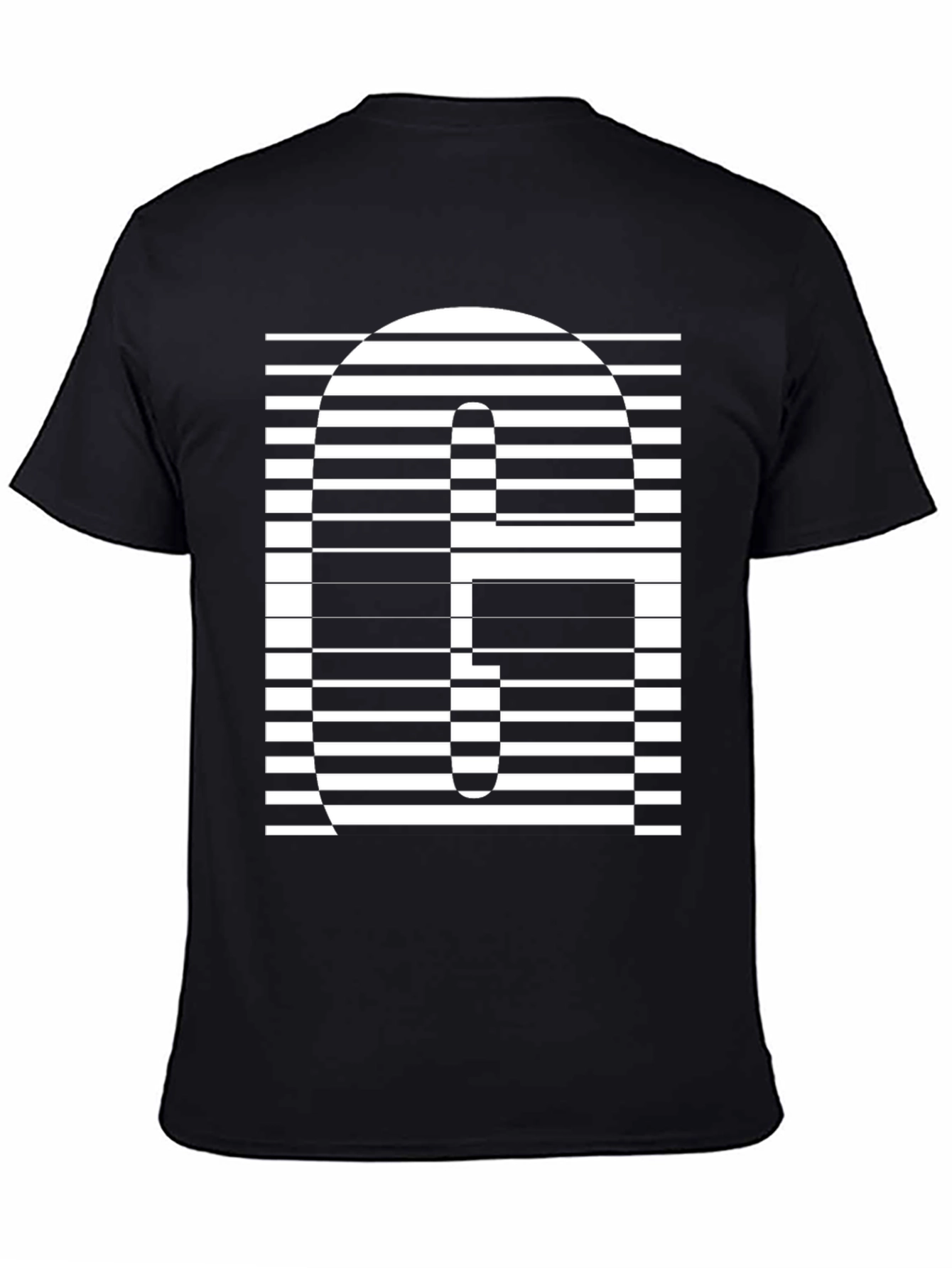 Modern Striped G Graphic Tee - Black