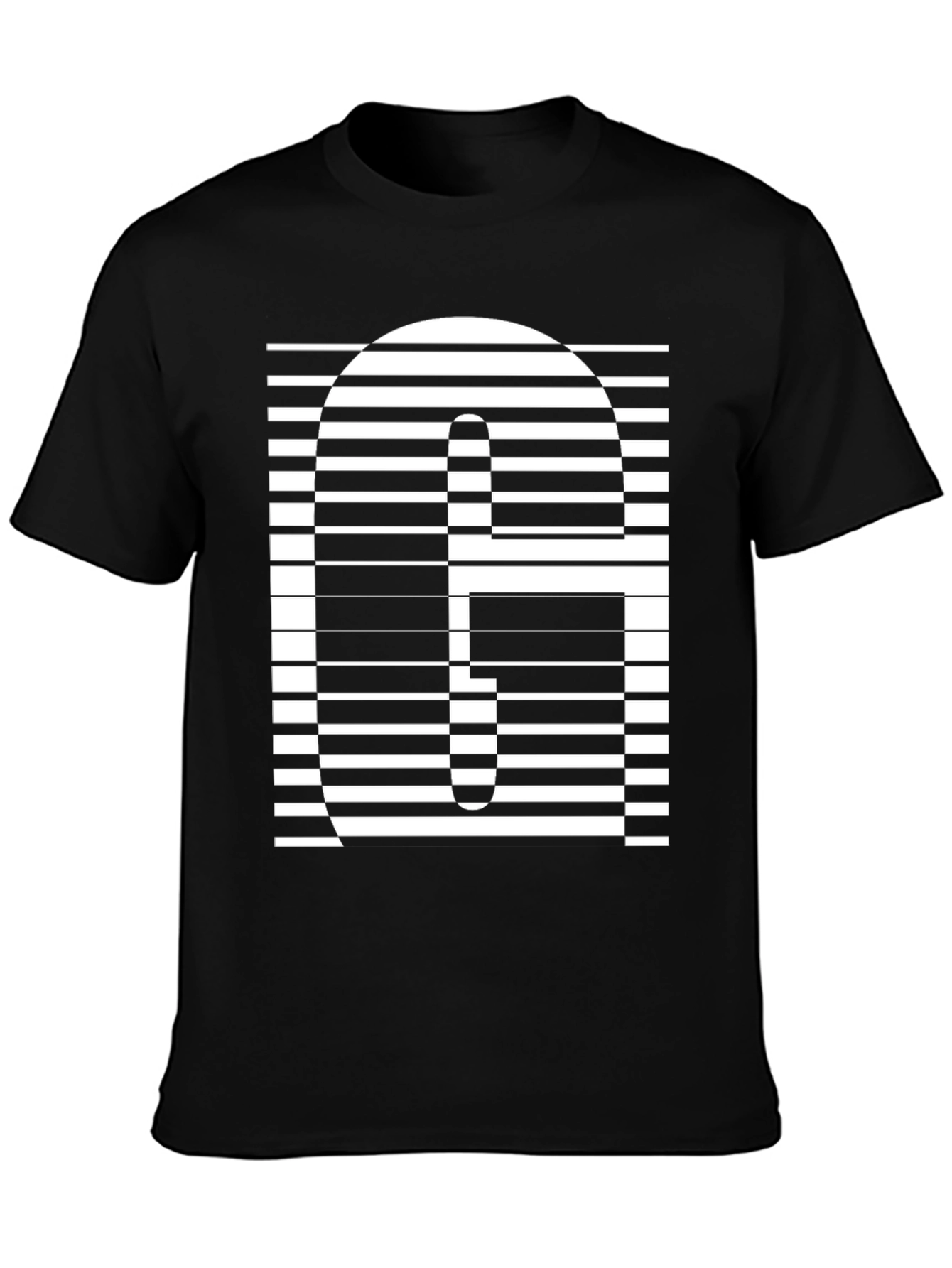 Modern Striped G Graphic Tee - Black