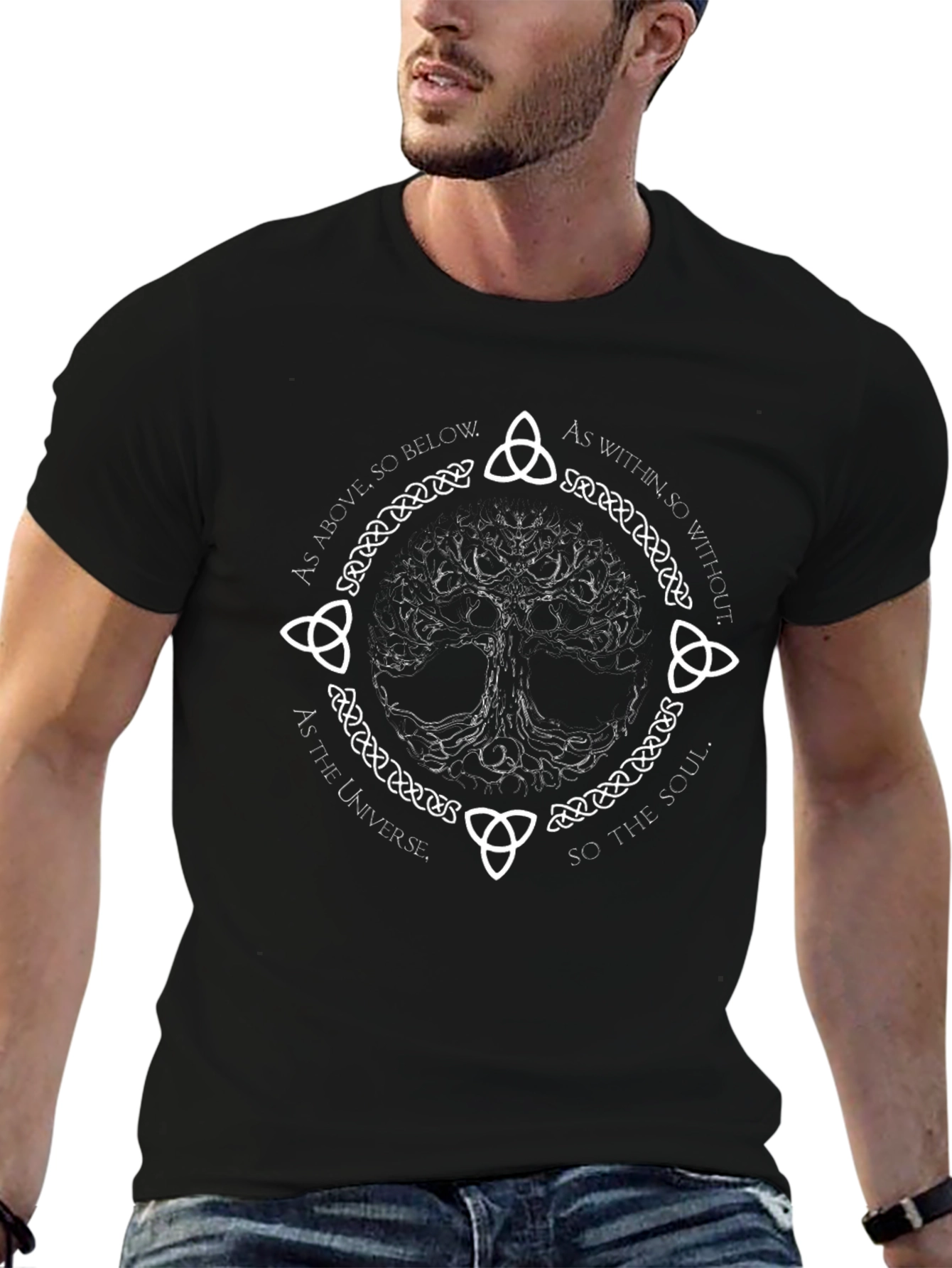 Tree of Life Celtic Knotwork Black T-Shirt