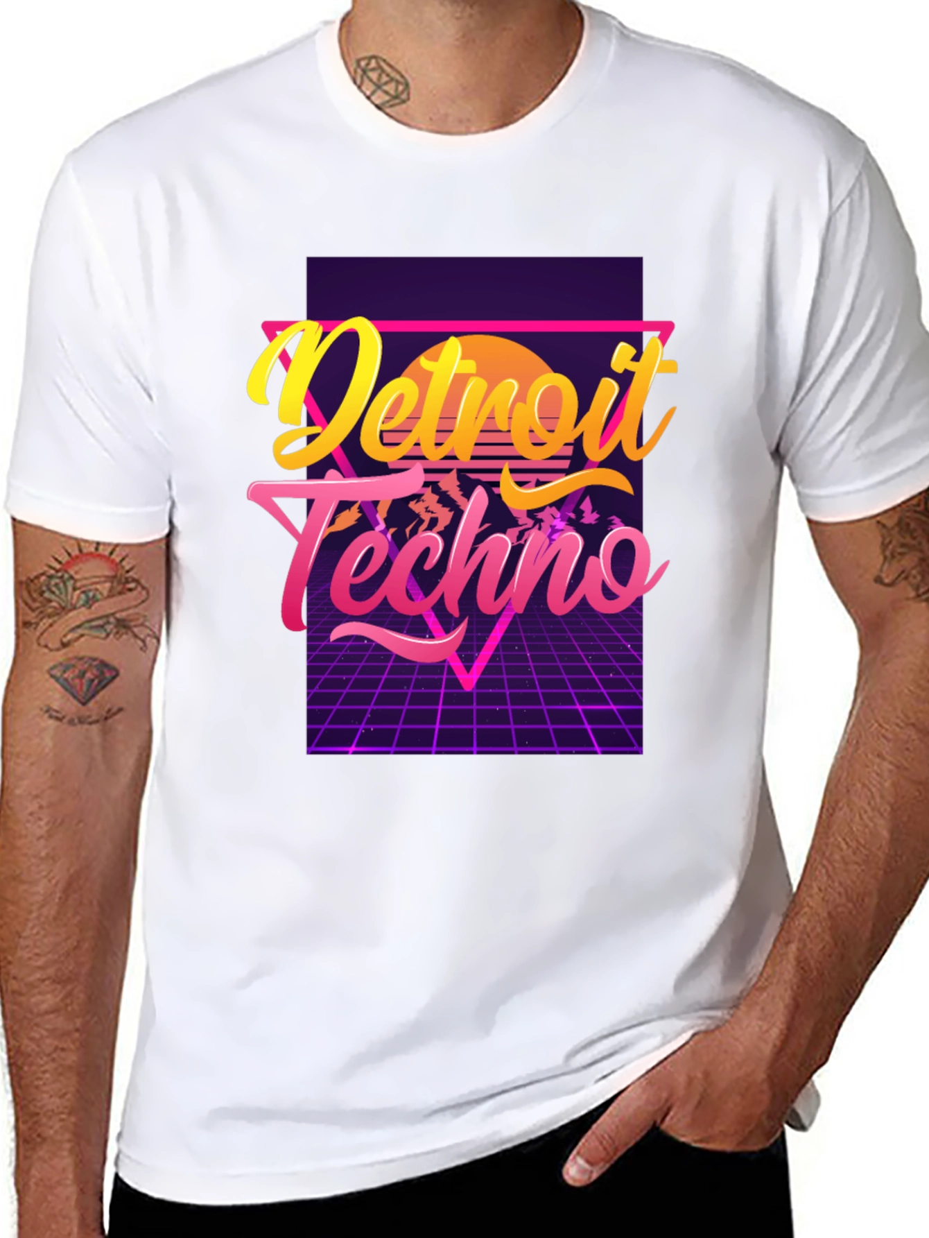 Detroit Techno T-Shirt 80s Synthwave Design