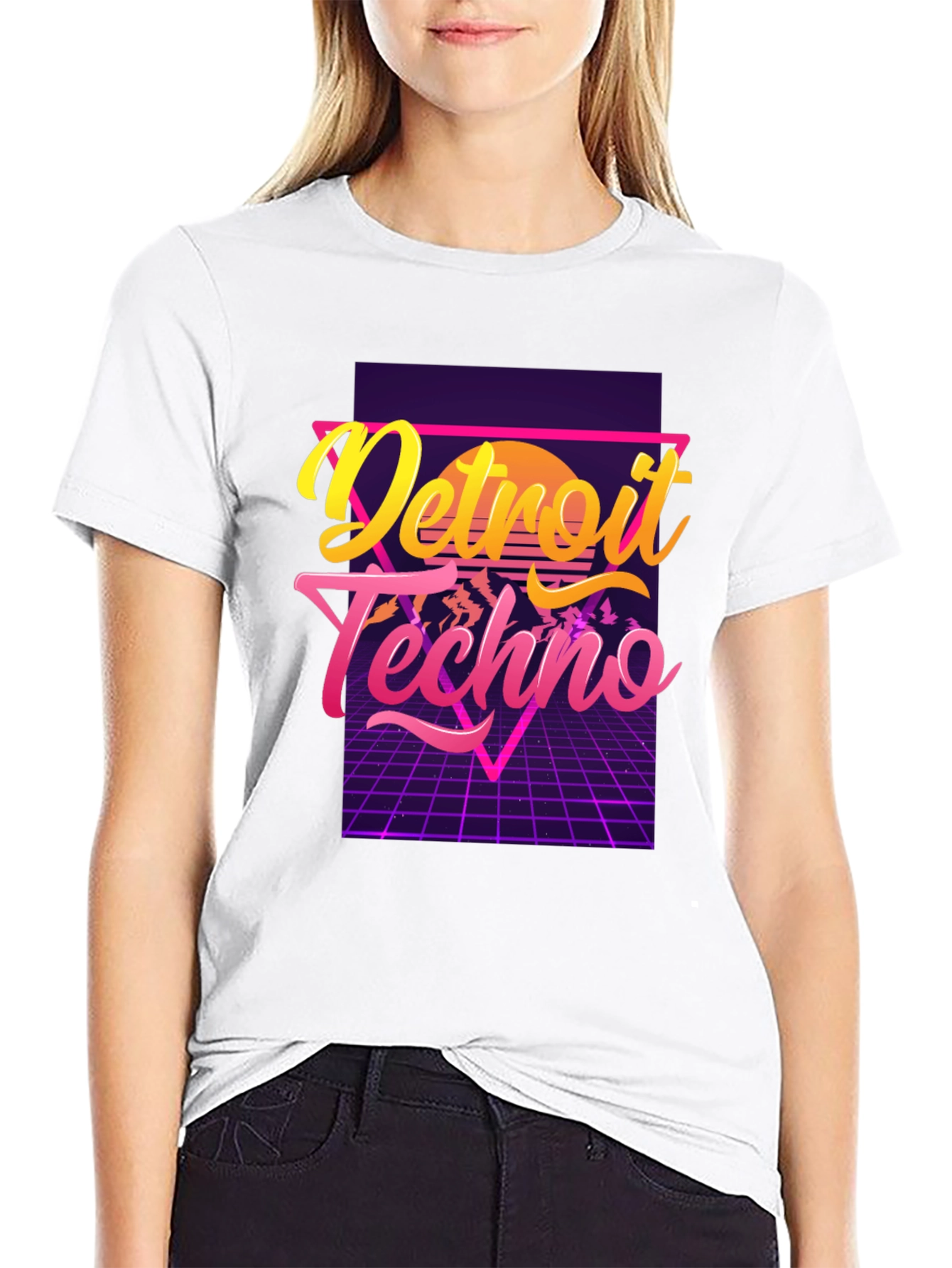 Detroit Techno T-Shirt 80s Synthwave Design