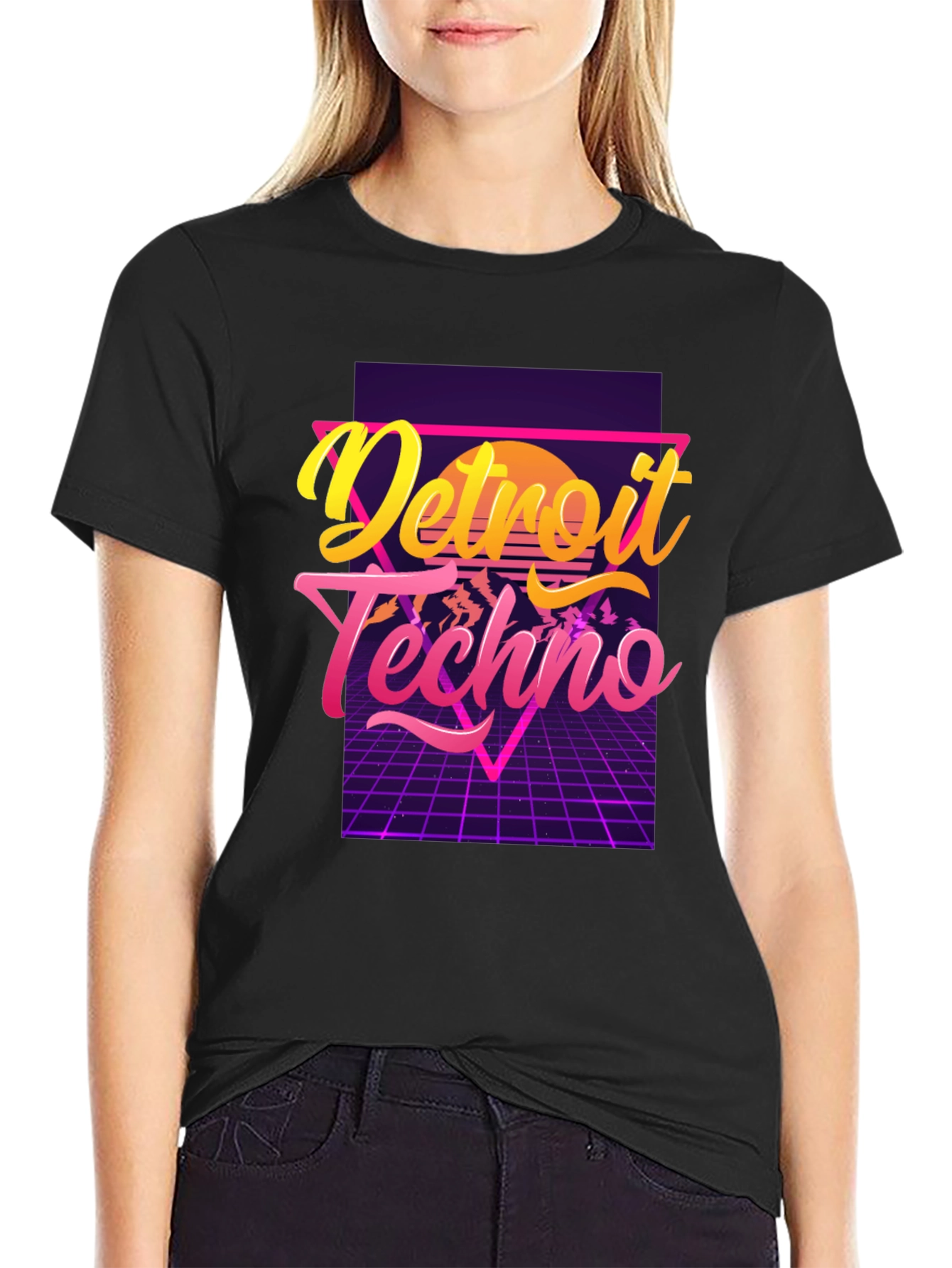 Detroit Techno T-Shirt 80s Synthwave Design