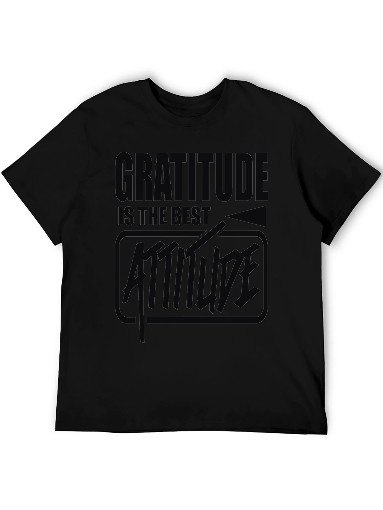 Gratitude Attitude Black Graphic T-Shirt