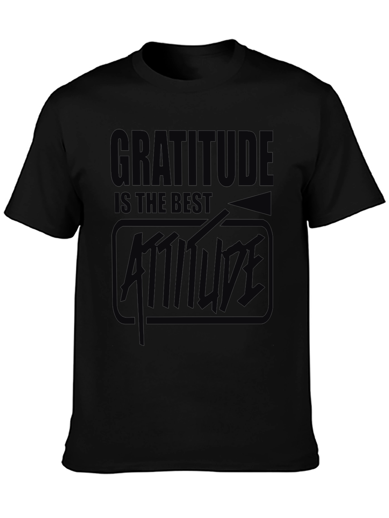 Gratitude Attitude Black Graphic T-Shirt