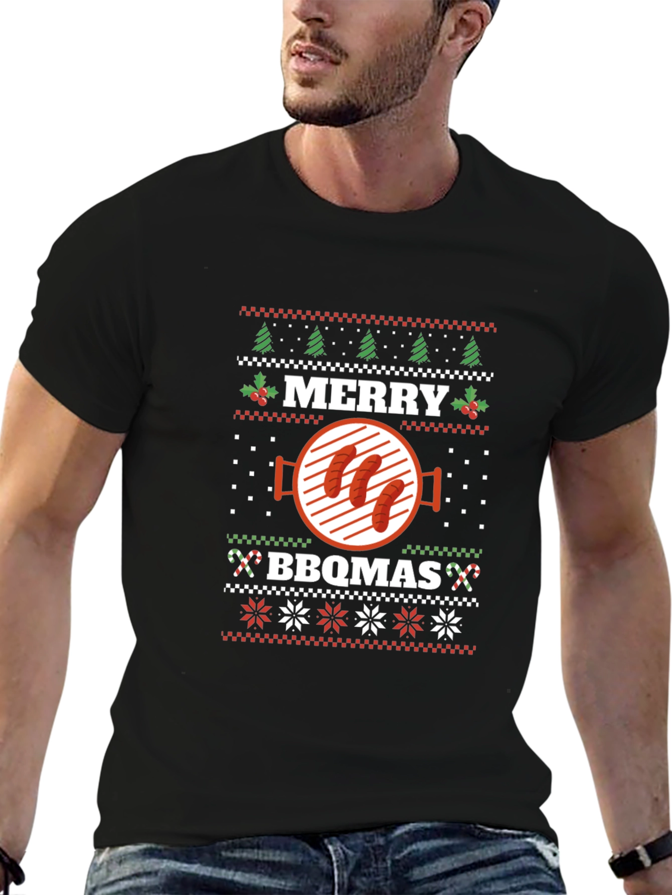 Merry BBQmas Ugly Christmas T-Shirt