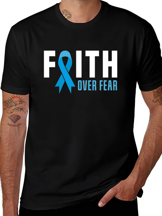 Faith Over Fear T-Shirt Awareness Ribbon Graphic Tee